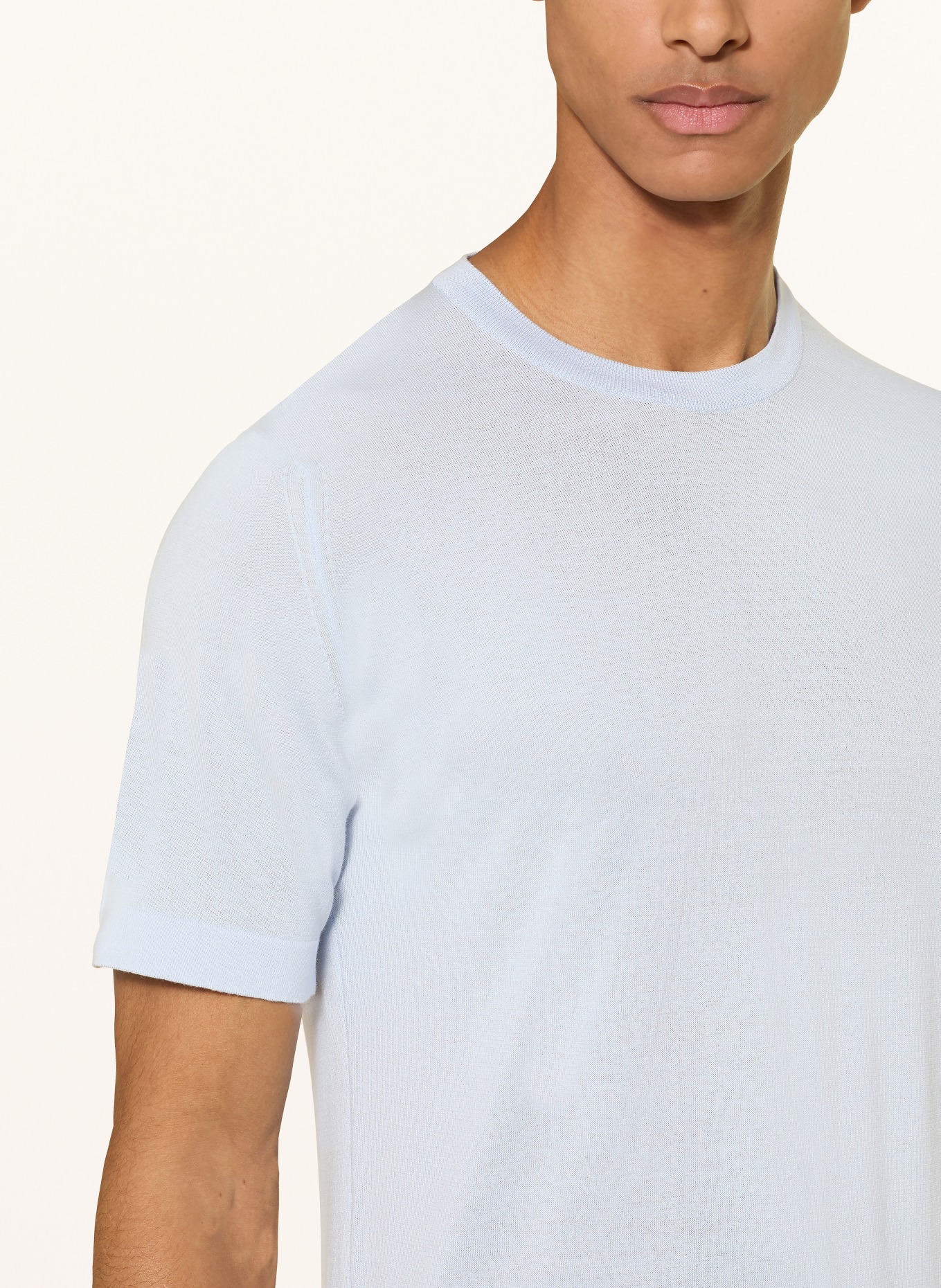 JOHN SMEDLEY T-shirt en maille SEALSLAND: BLEU CLAIR