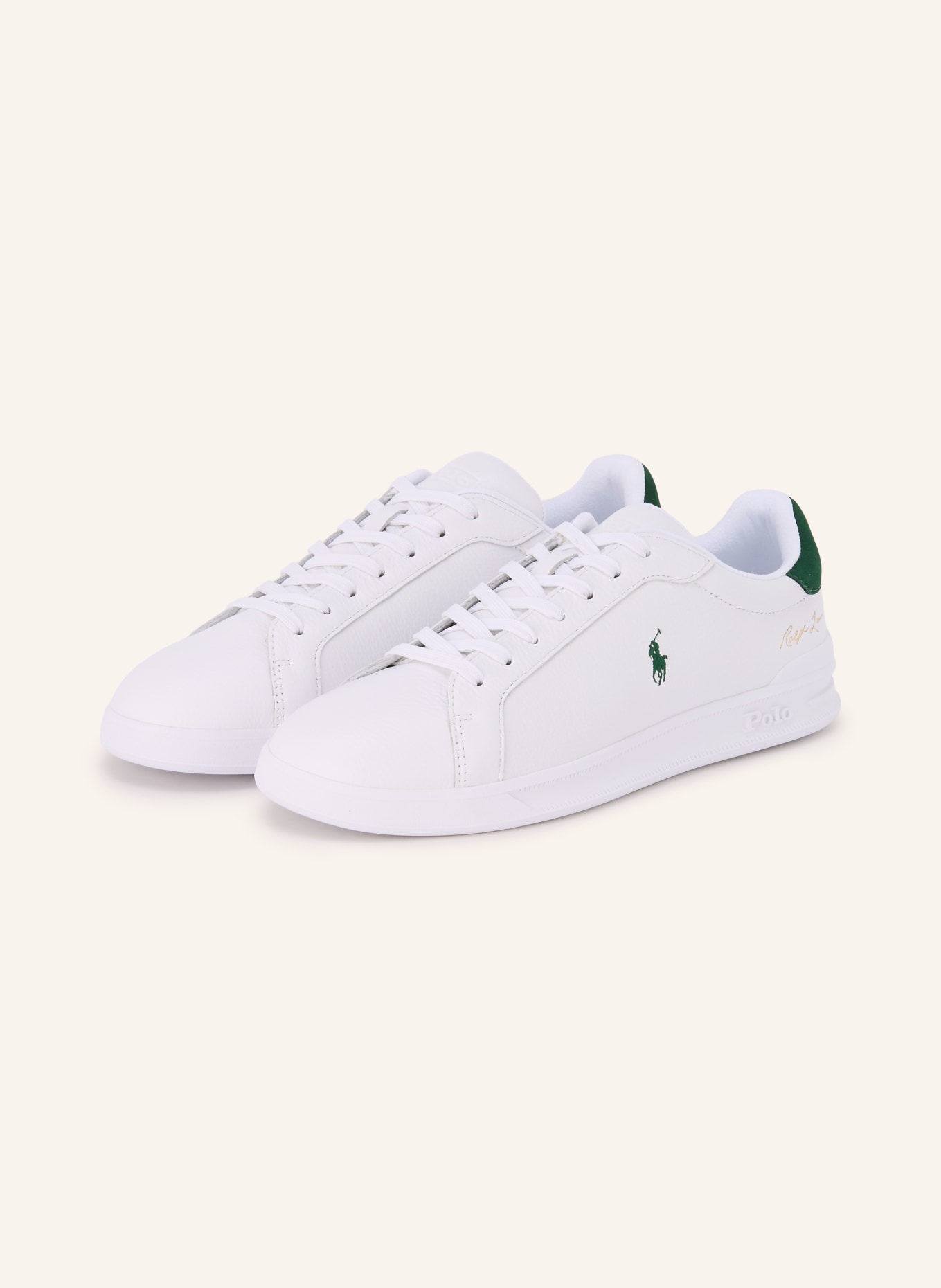 POLO RALPH LAUREN sneaker: WIT / GOUD / GROEN