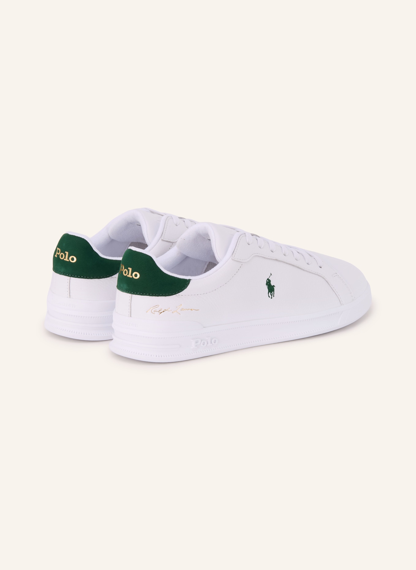 POLO RALPH LAUREN sneaker: WIT / GOUD / GROEN