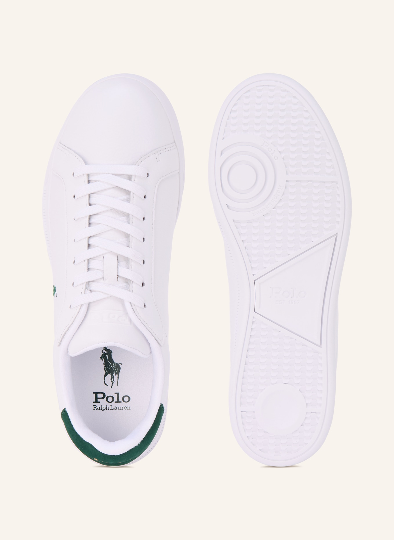 POLO RALPH LAUREN sneaker: WIT / GOUD / GROEN
