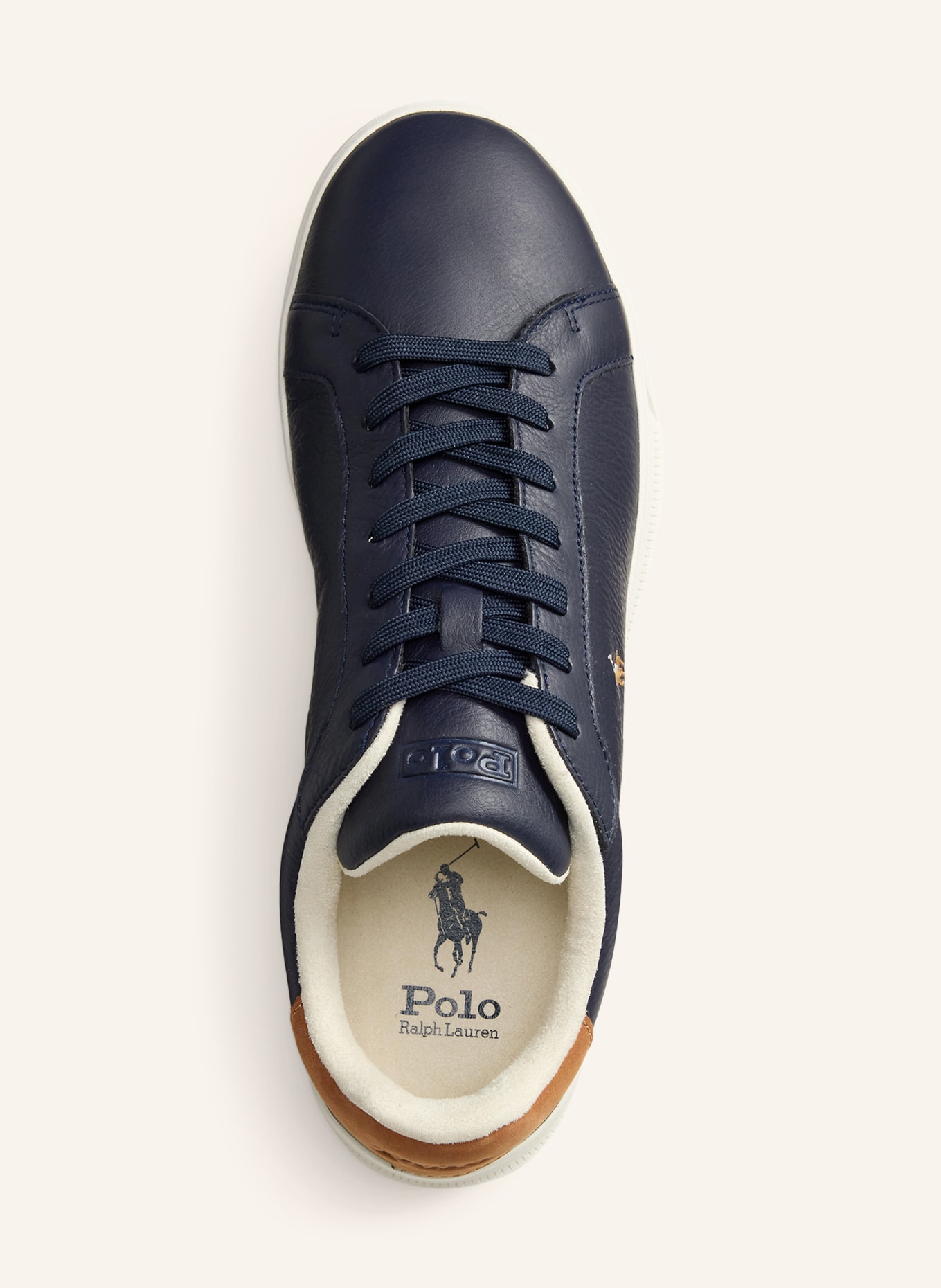 POLO RALPH LAUREN Sneaker: DONKERBLAUW / BRUIN / WIT