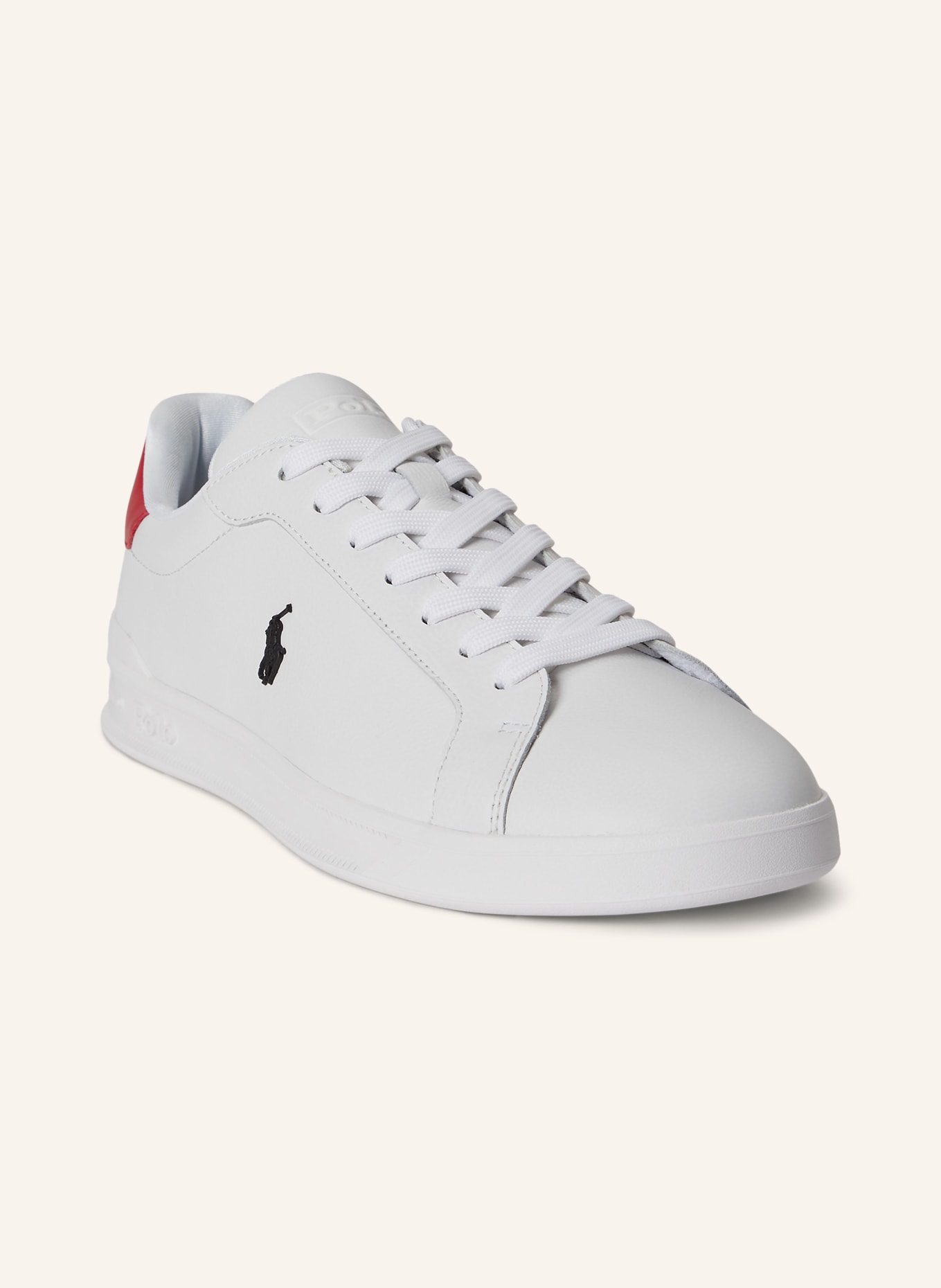 POLO RALPH LAUREN tenisky: BÍLÁ / ČERVENÁ