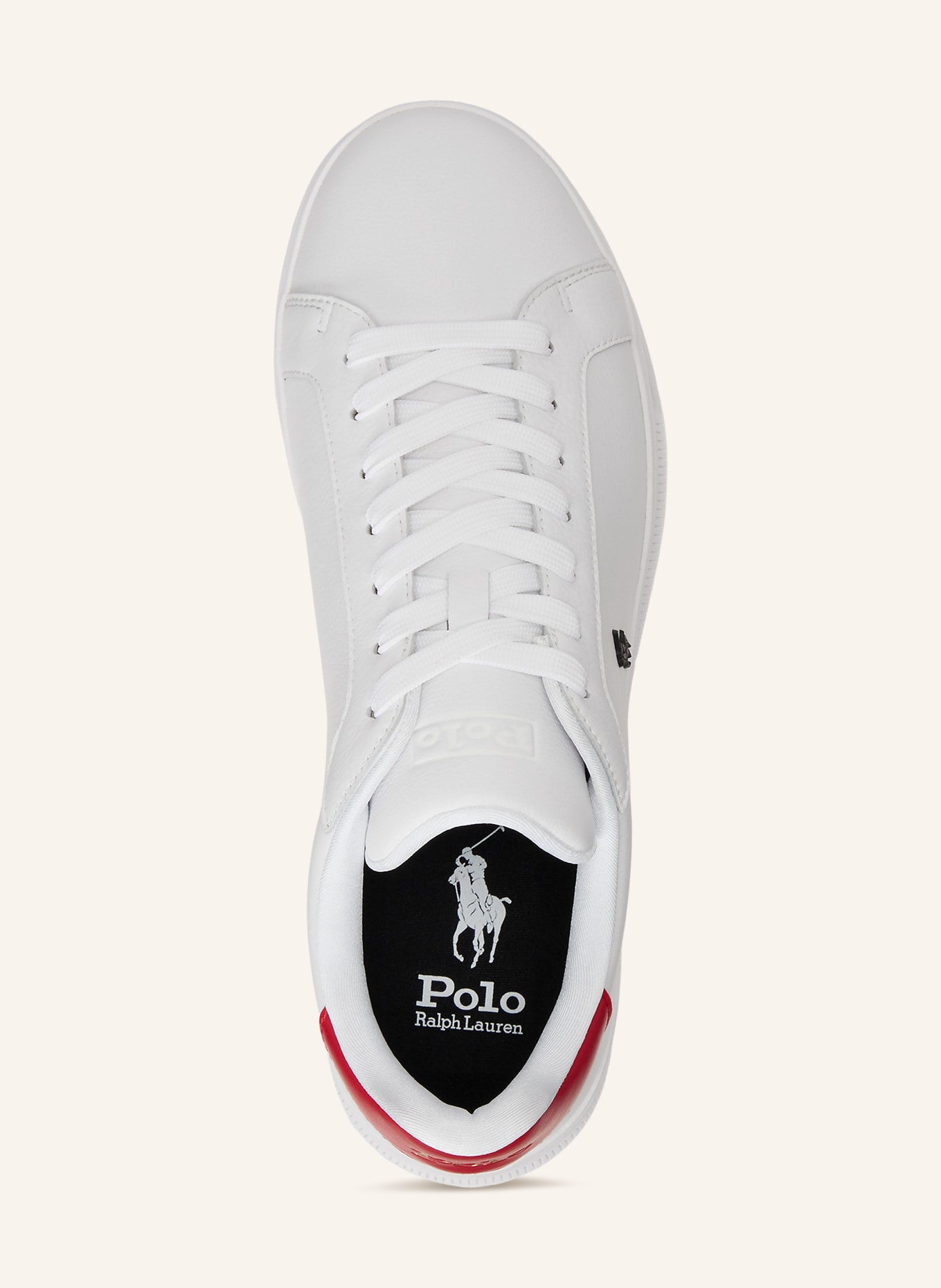 POLO RALPH LAUREN tenisky: BÍLÁ / ČERVENÁ