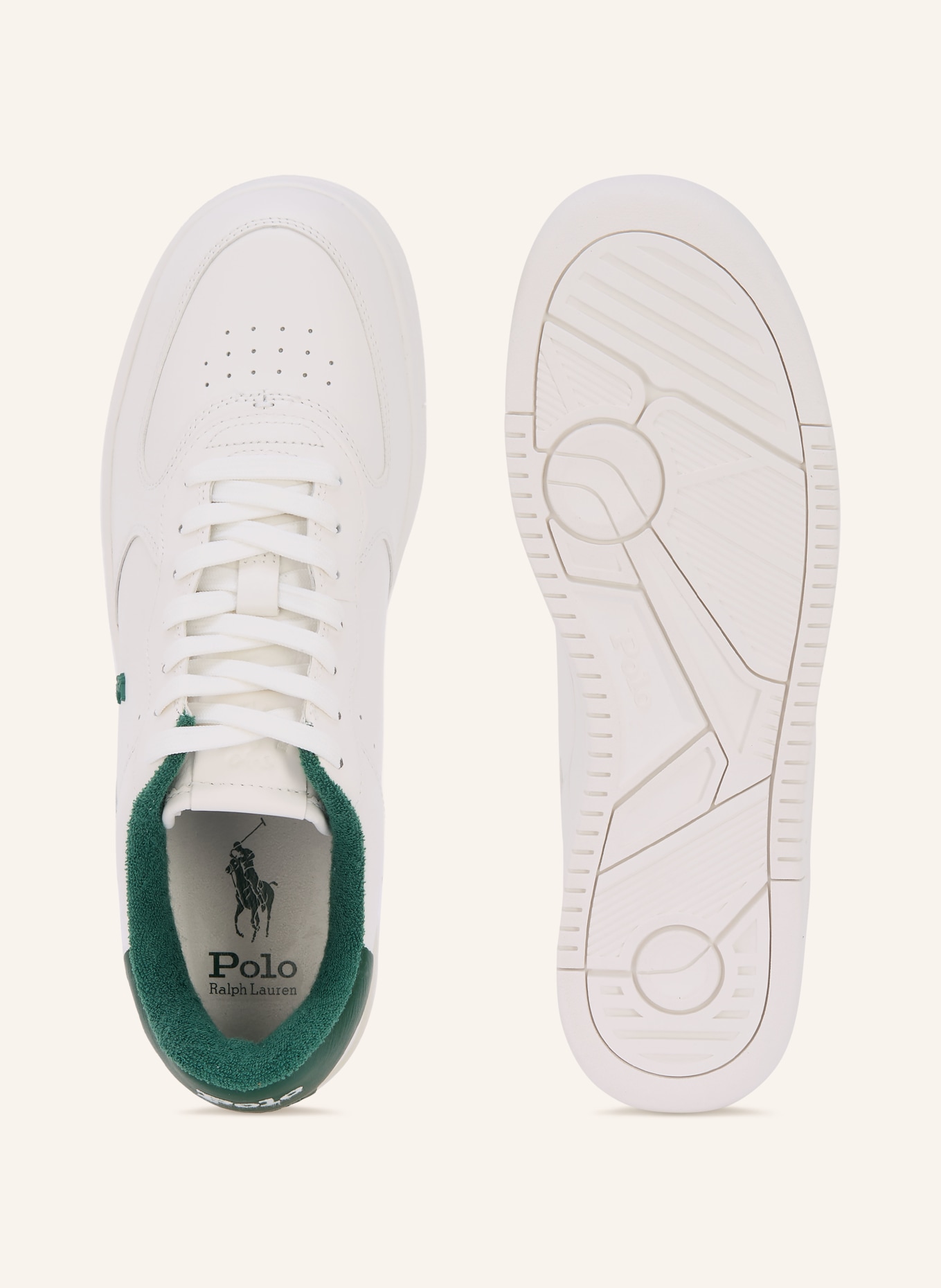 POLO RALPH LAUREN baskets: BLANC / GROEN