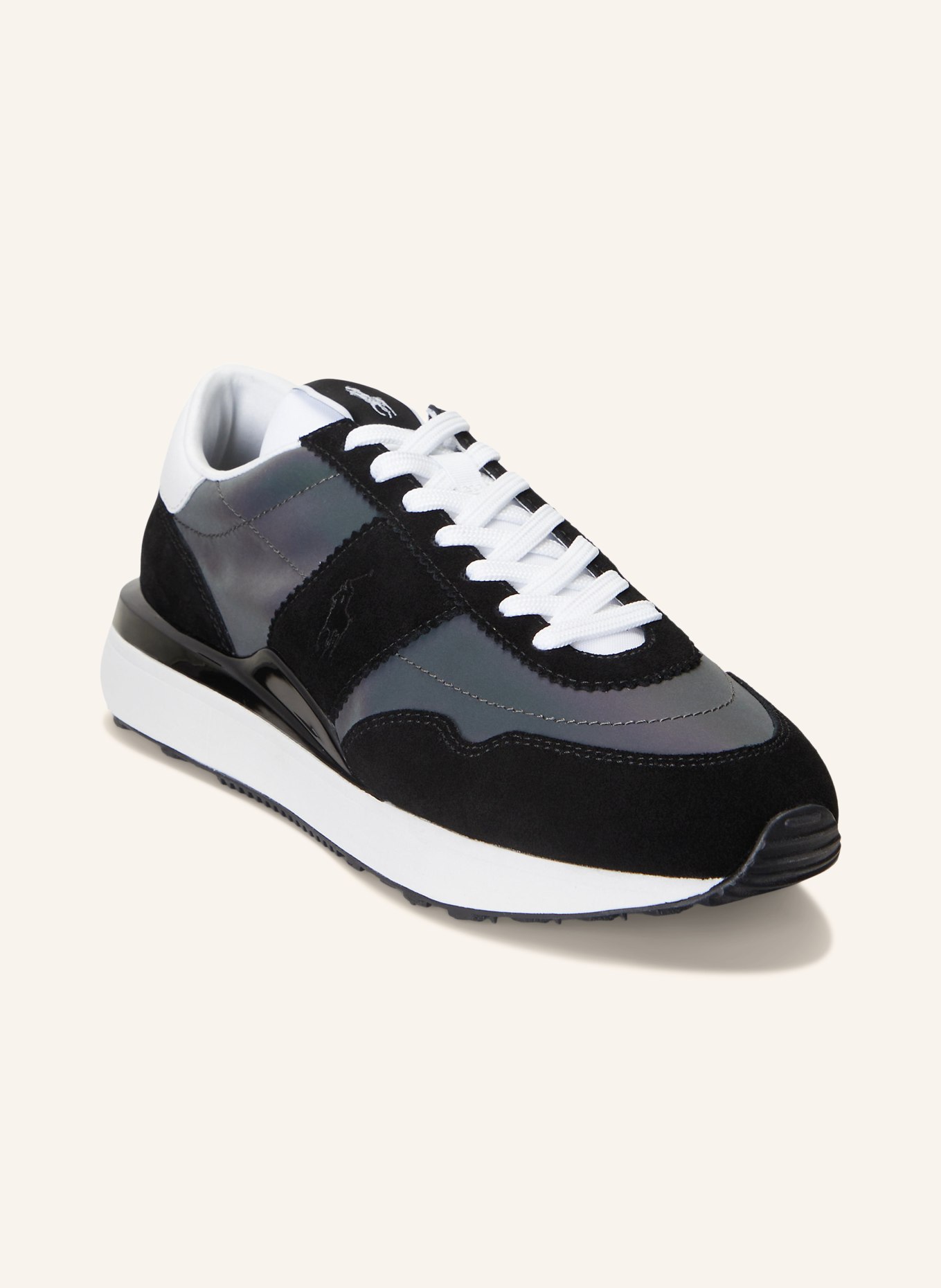POLO RALPH LAUREN sneaker: BLACK / DARK GRAY / WHITE