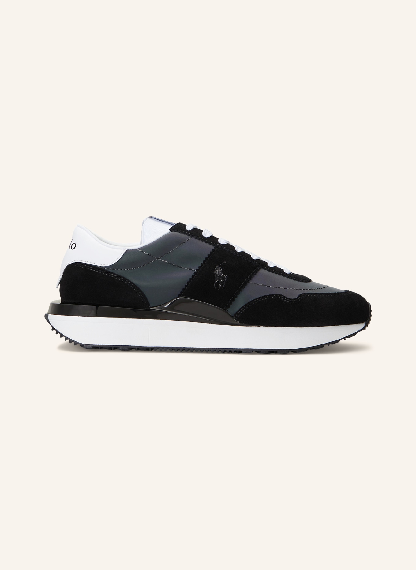 POLO RALPH LAUREN sneaker: BLACK / DARK GRAY / WHITE