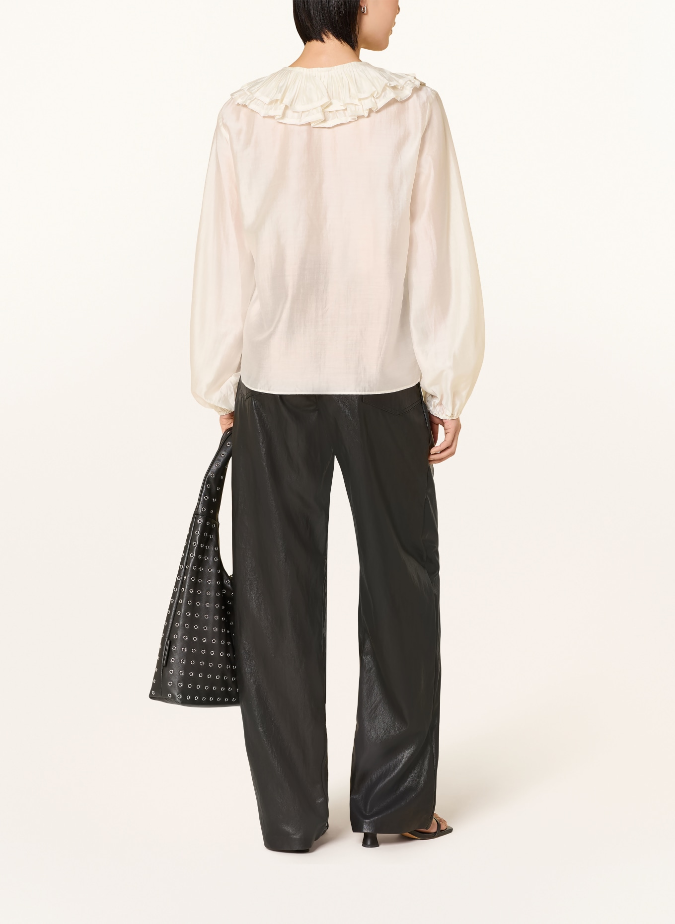 ELEH Chemisier à volants: CRÈME