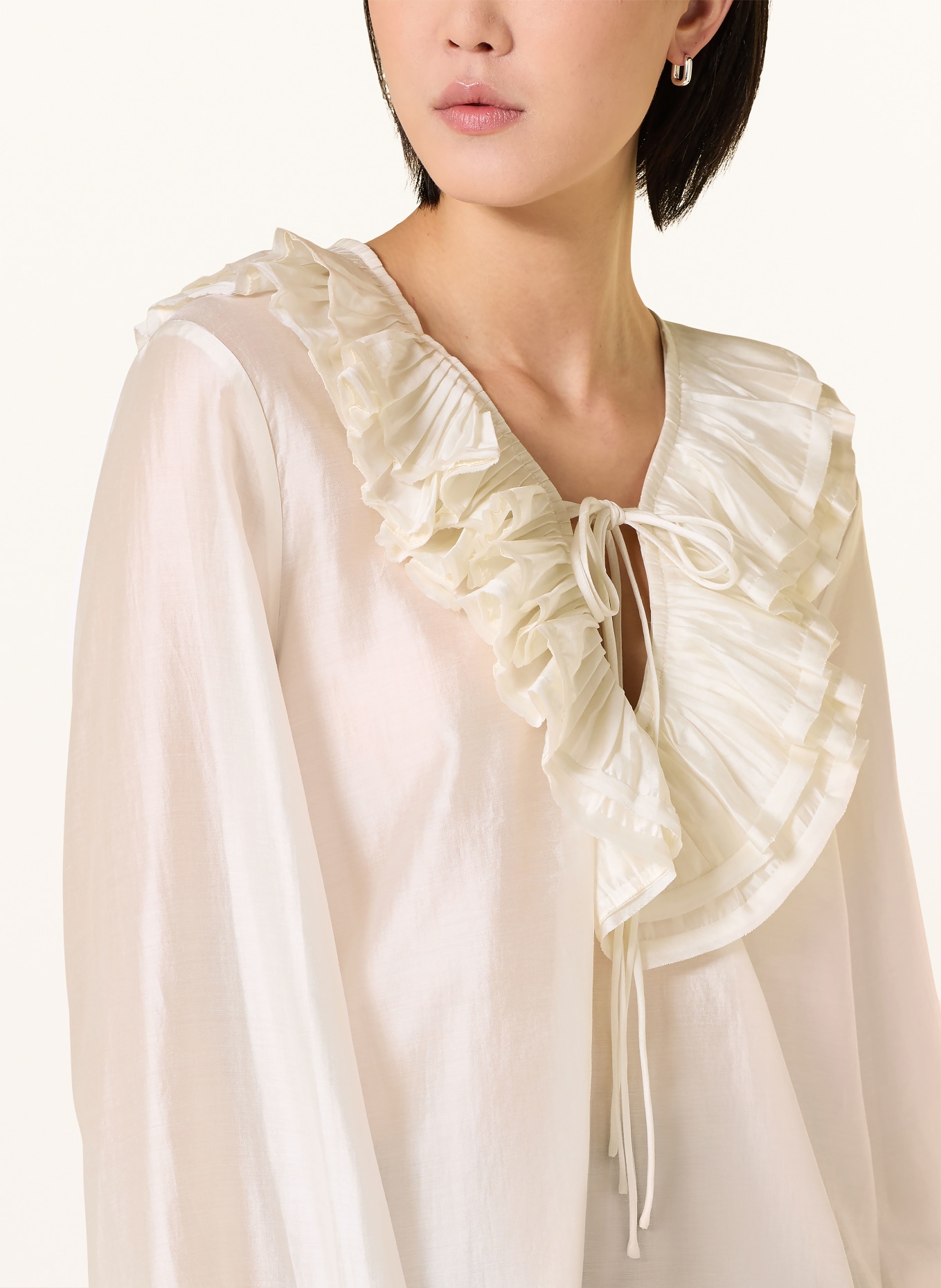 ELEH Chemisier à volants: CRÈME
