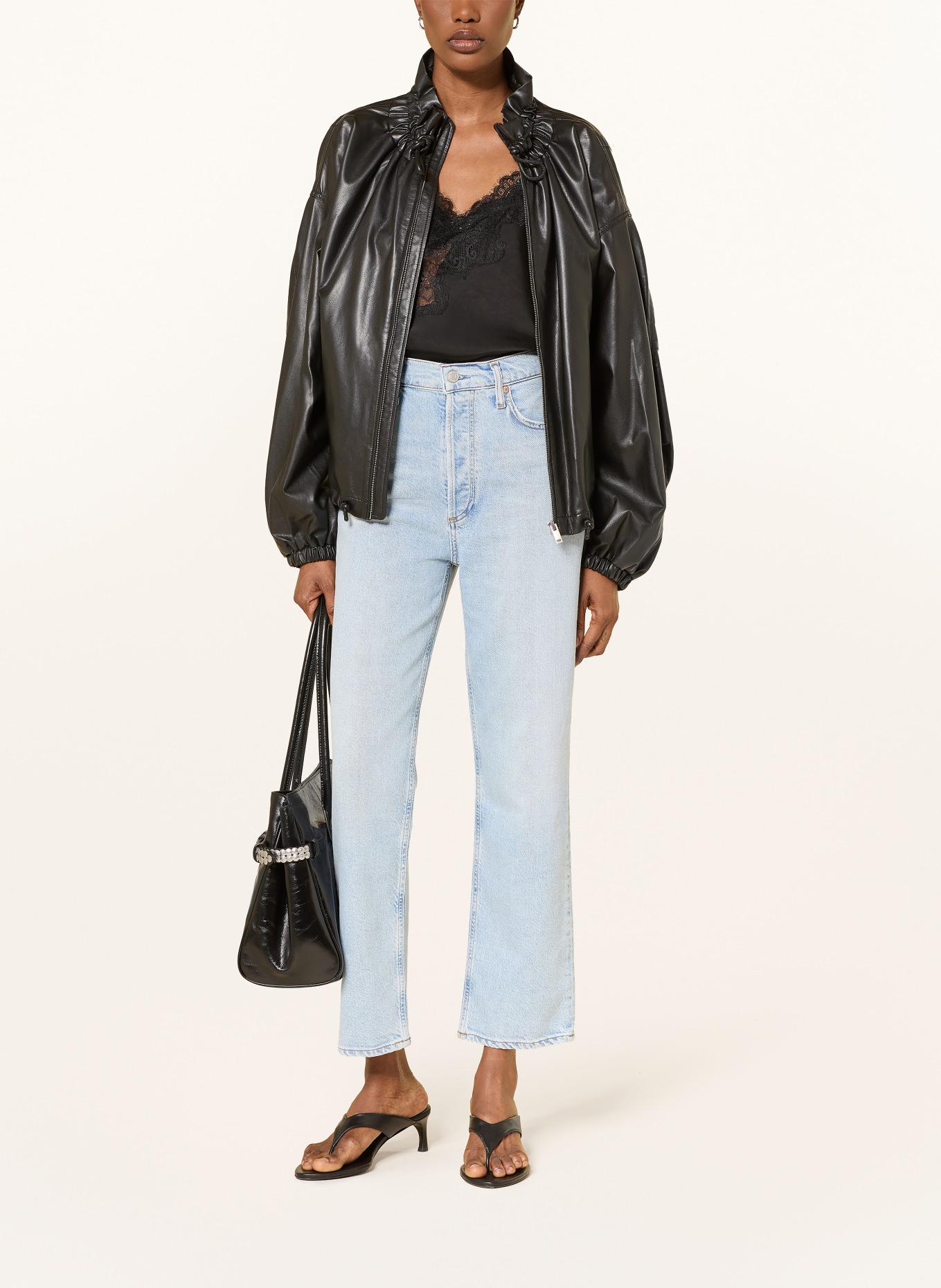 AGOLDE Cropped jeans uit de jaren 90: flat flaunt (lt pale warm ind)