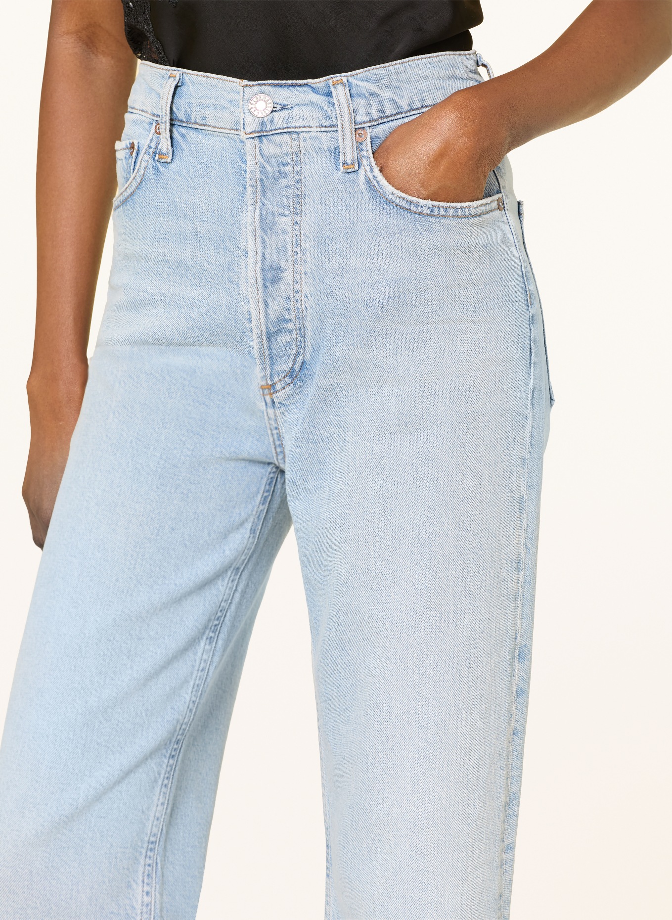 AGOLDE Cropped jeans uit de jaren 90: flat flaunt (lt pale warm ind)