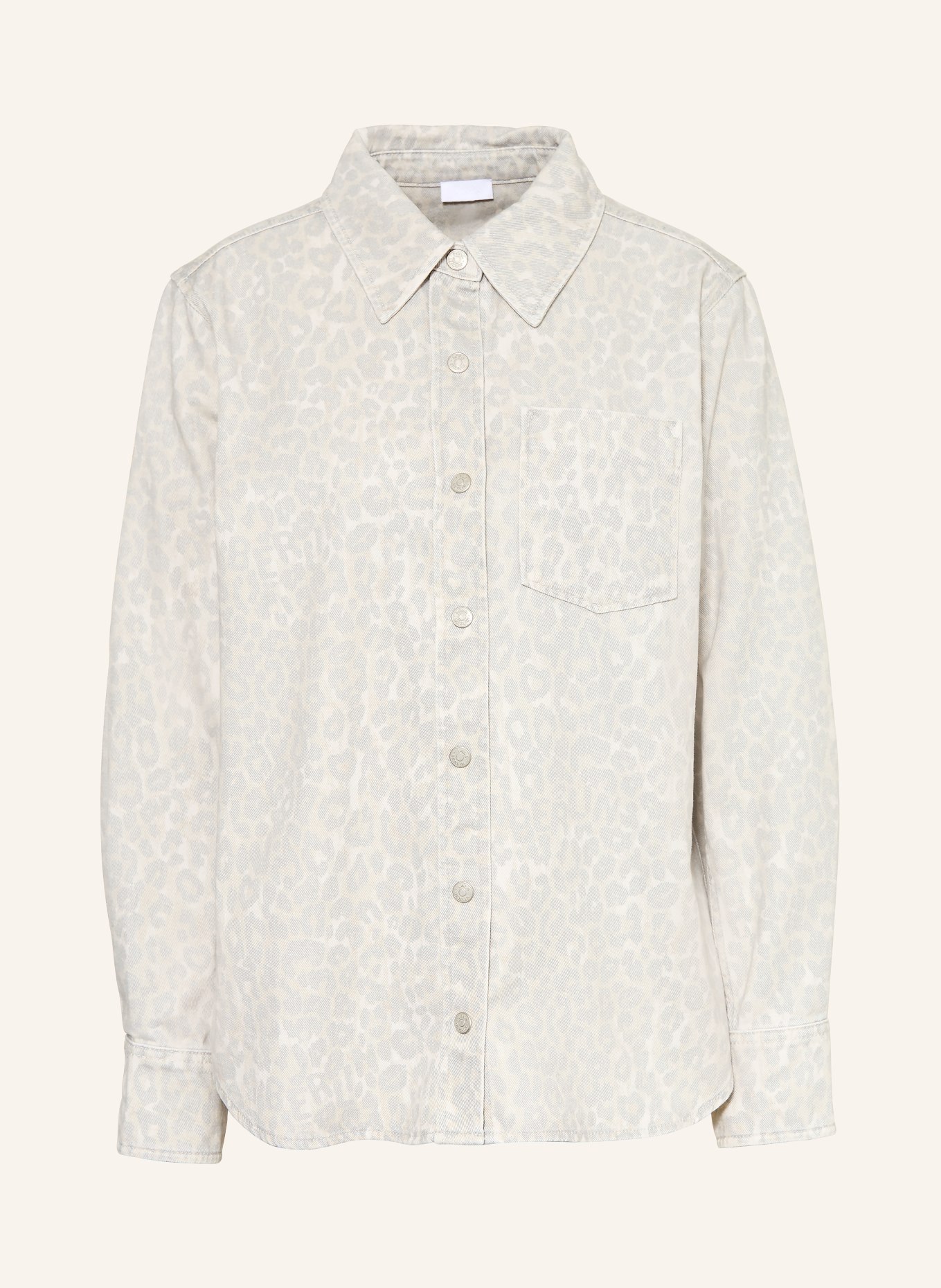 Lala Berlin Jeans-Overshirt OLIVIA: HELLGRAU / BEIGE / ECRU