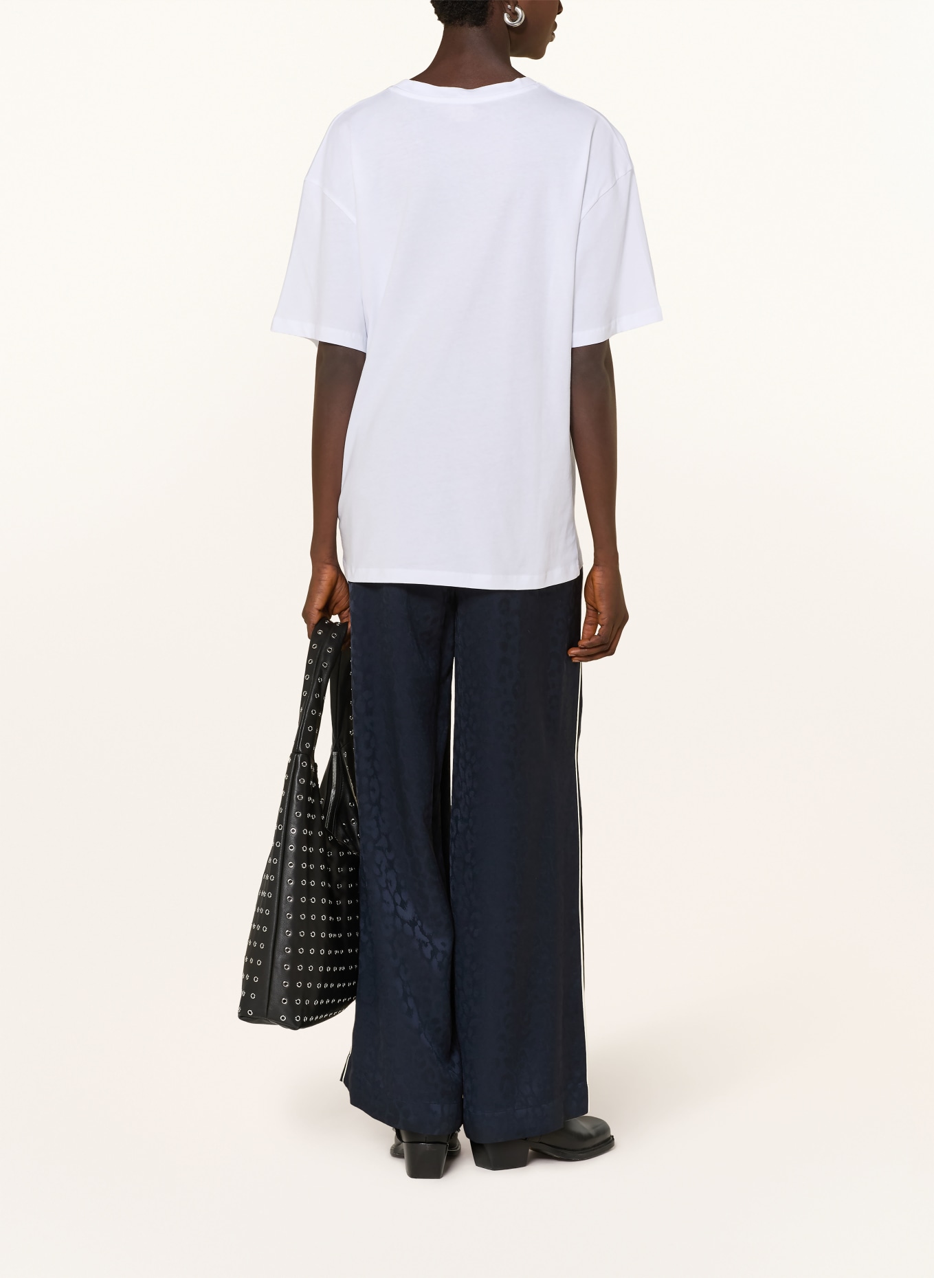 Lala Berlin T-shirt BERLIN: BLANC / GRIS FONCÉ / GRIS