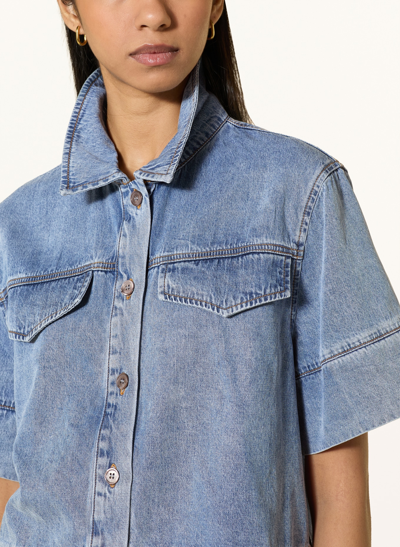 SUNCOO Jeansbluse LAIKA: BLAU