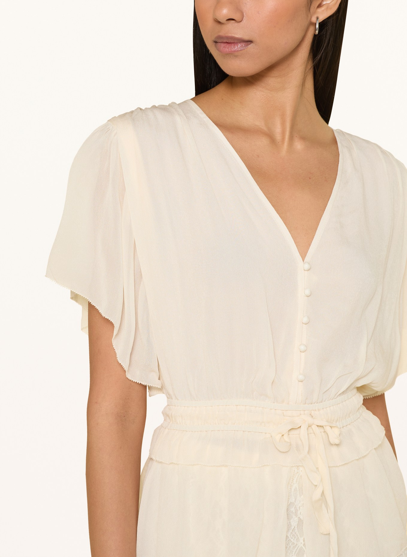 SUNCOO Blusenshirt LALIE mit Rüschen: CREME