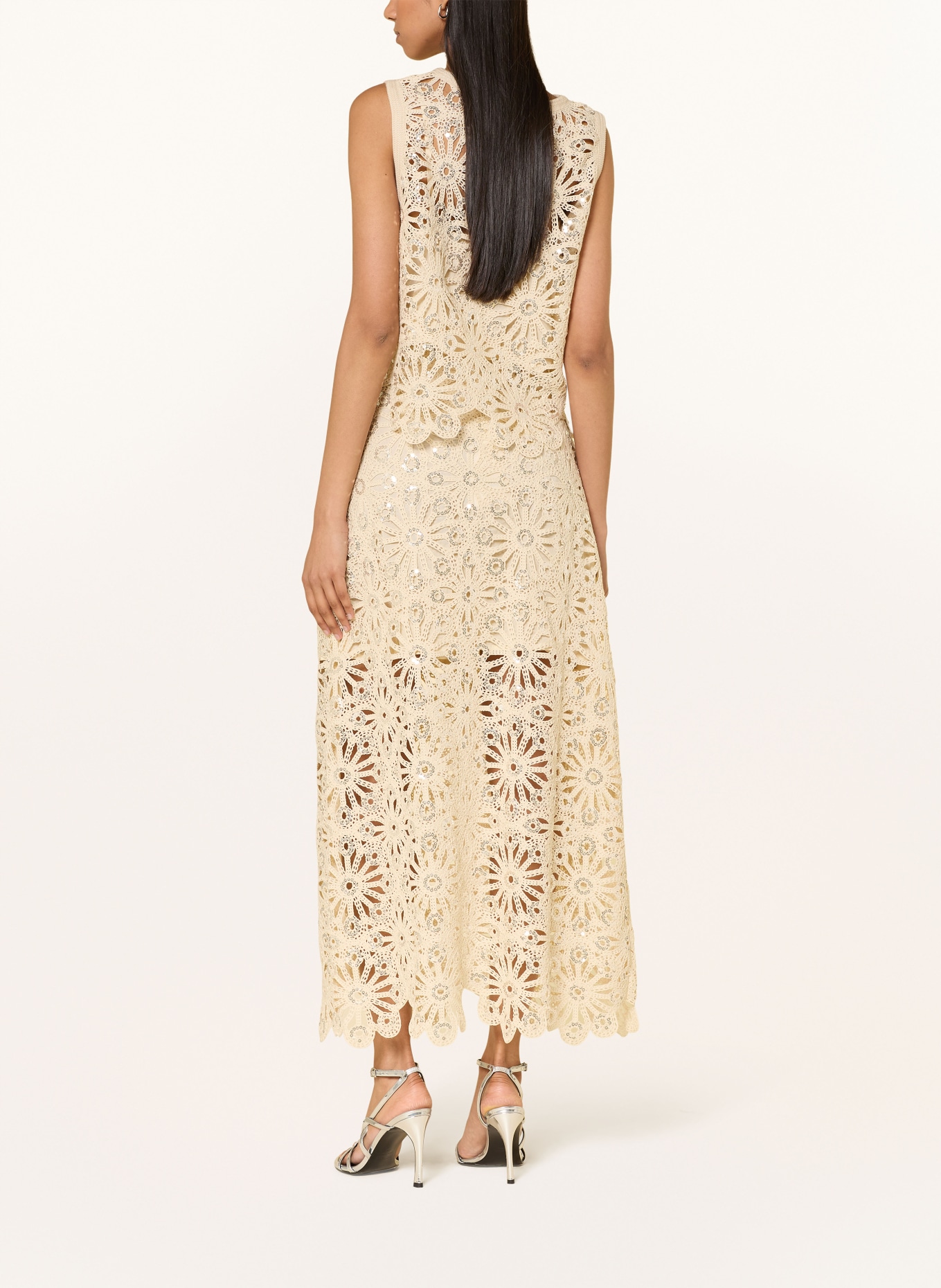 SUNCOO Häkeltop LOIS mit Pailletten: ECRU