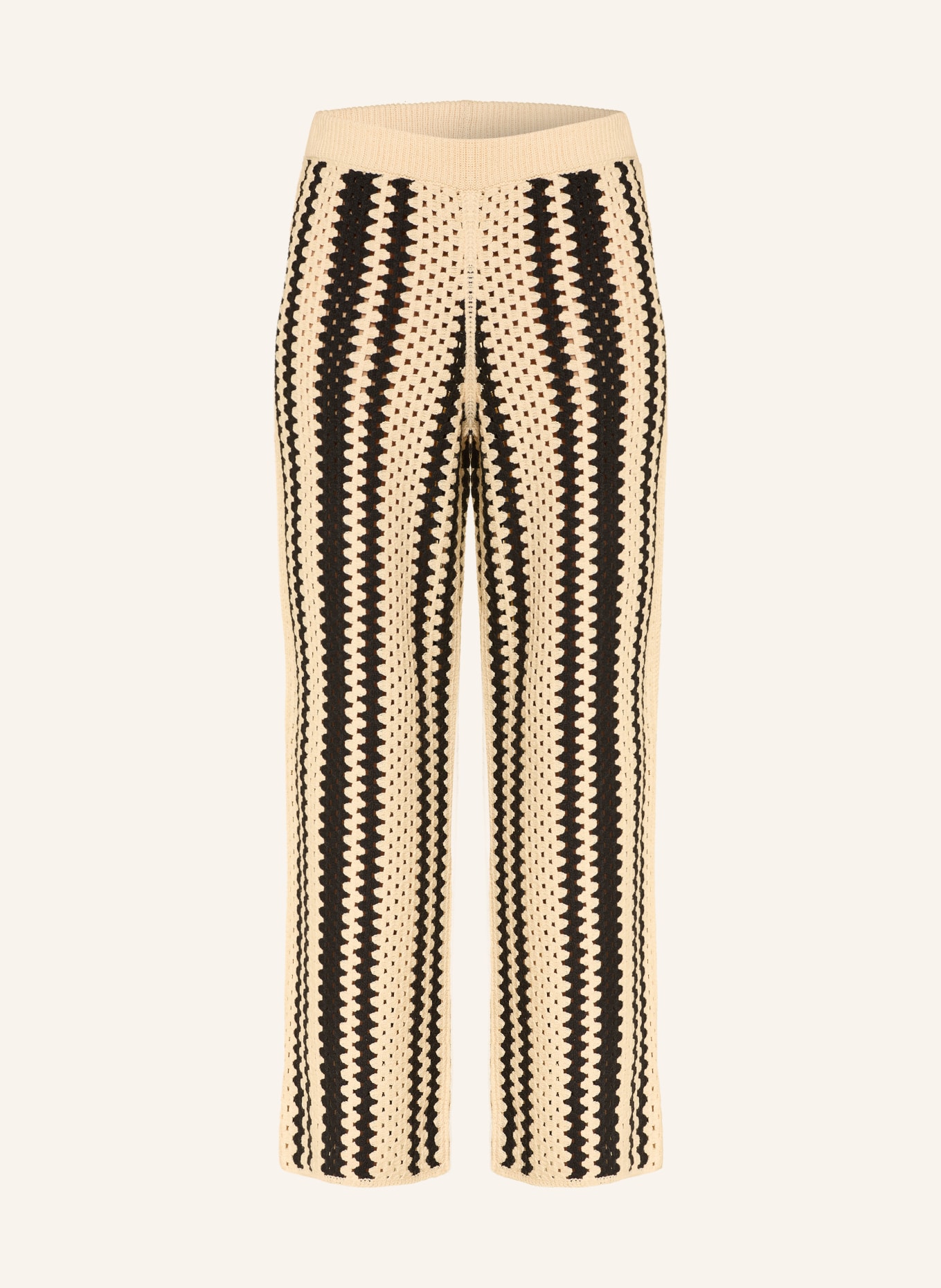 SUNCOO Häkelhose JEQUEL: SCHWARZ / CREME