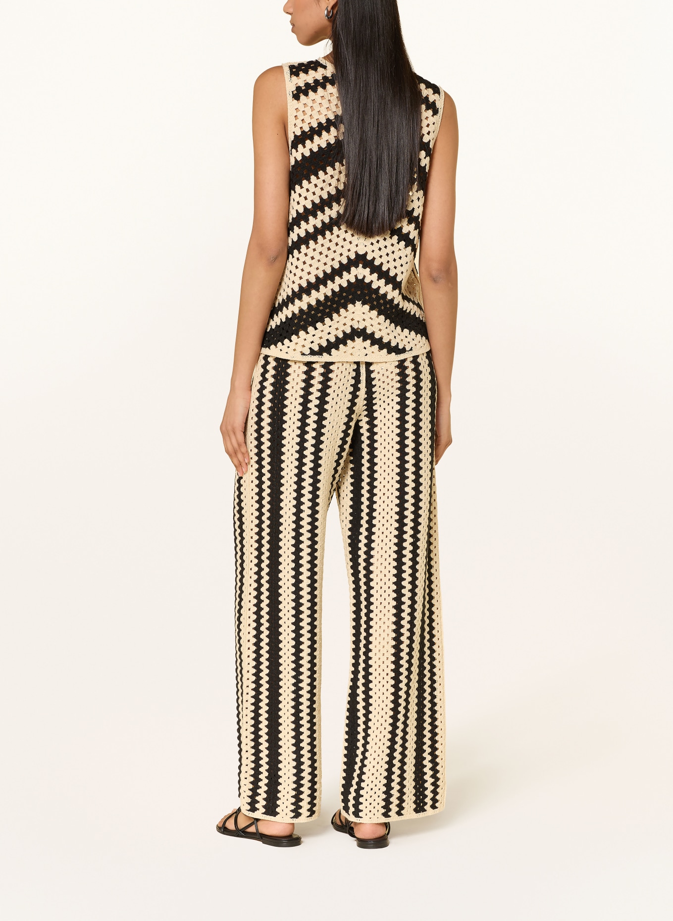 SUNCOO Häkelhose JEQUEL: SCHWARZ / CREME