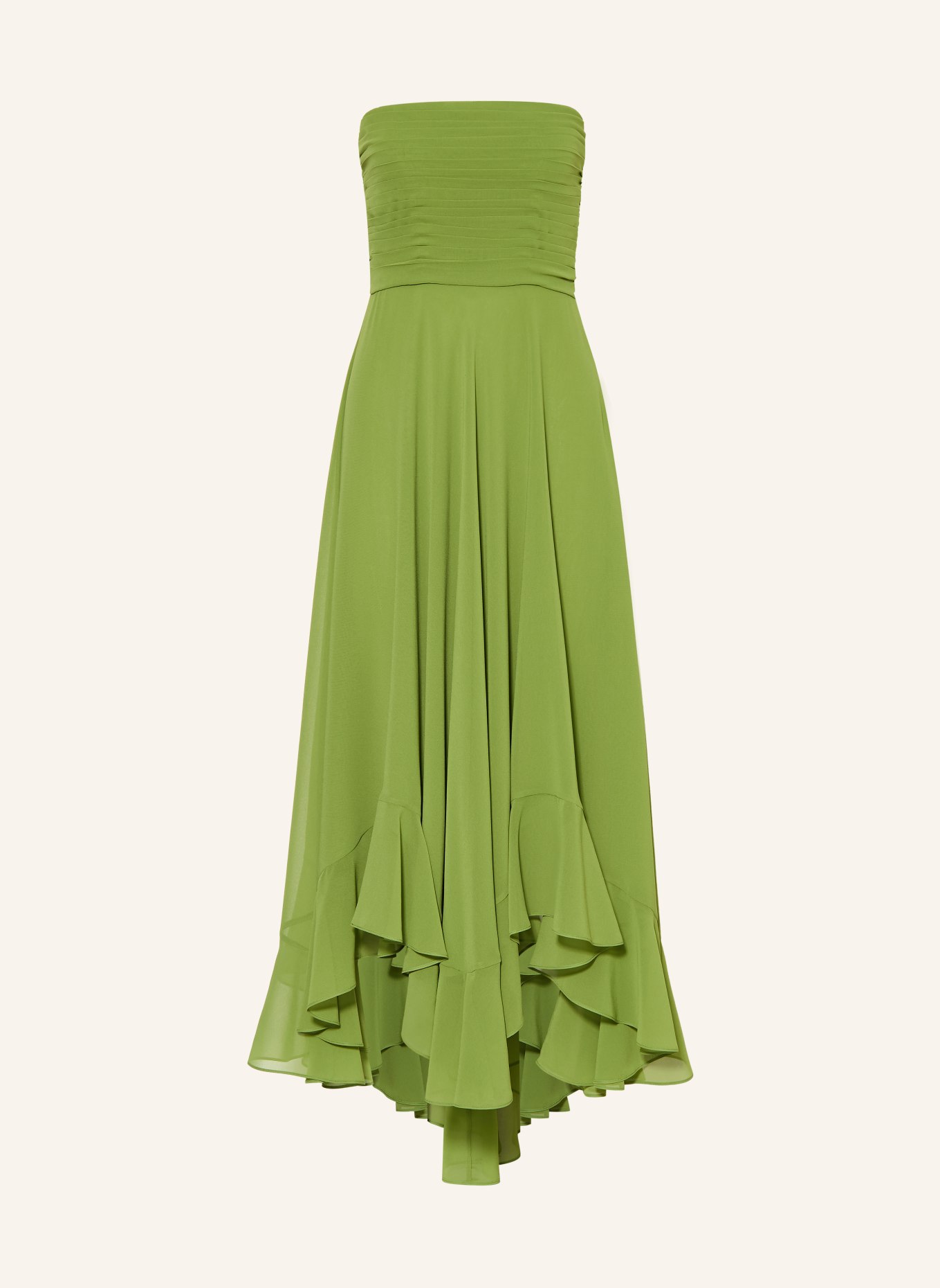 RETROFÊTE Off-Shoulder-Kleid LOUISA mit Volants: GRÜN