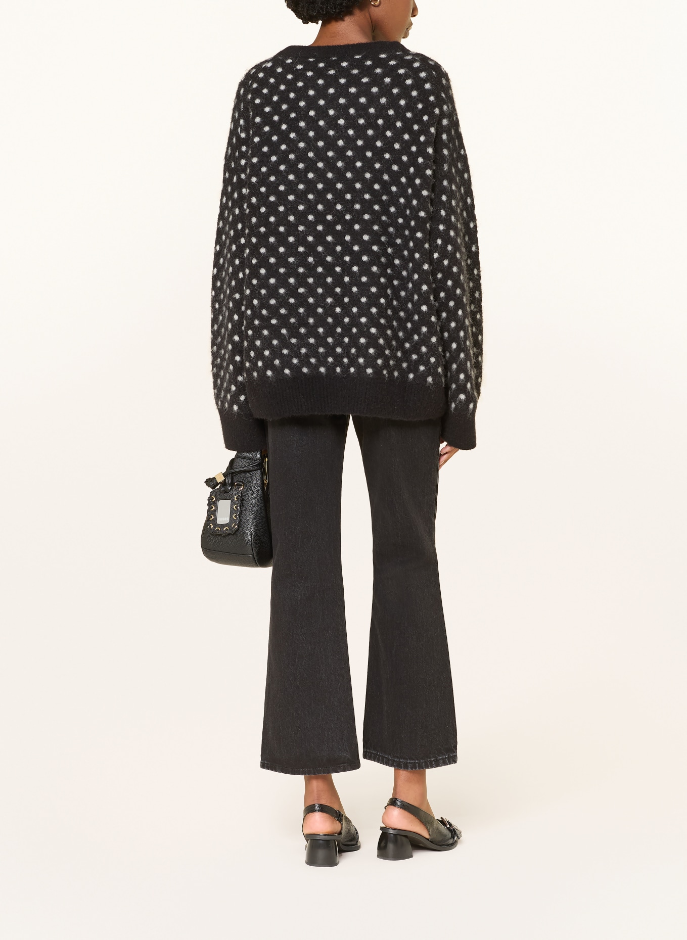 GANNI Džíny se širokými nohavicemi: 055 BLACK WASHED