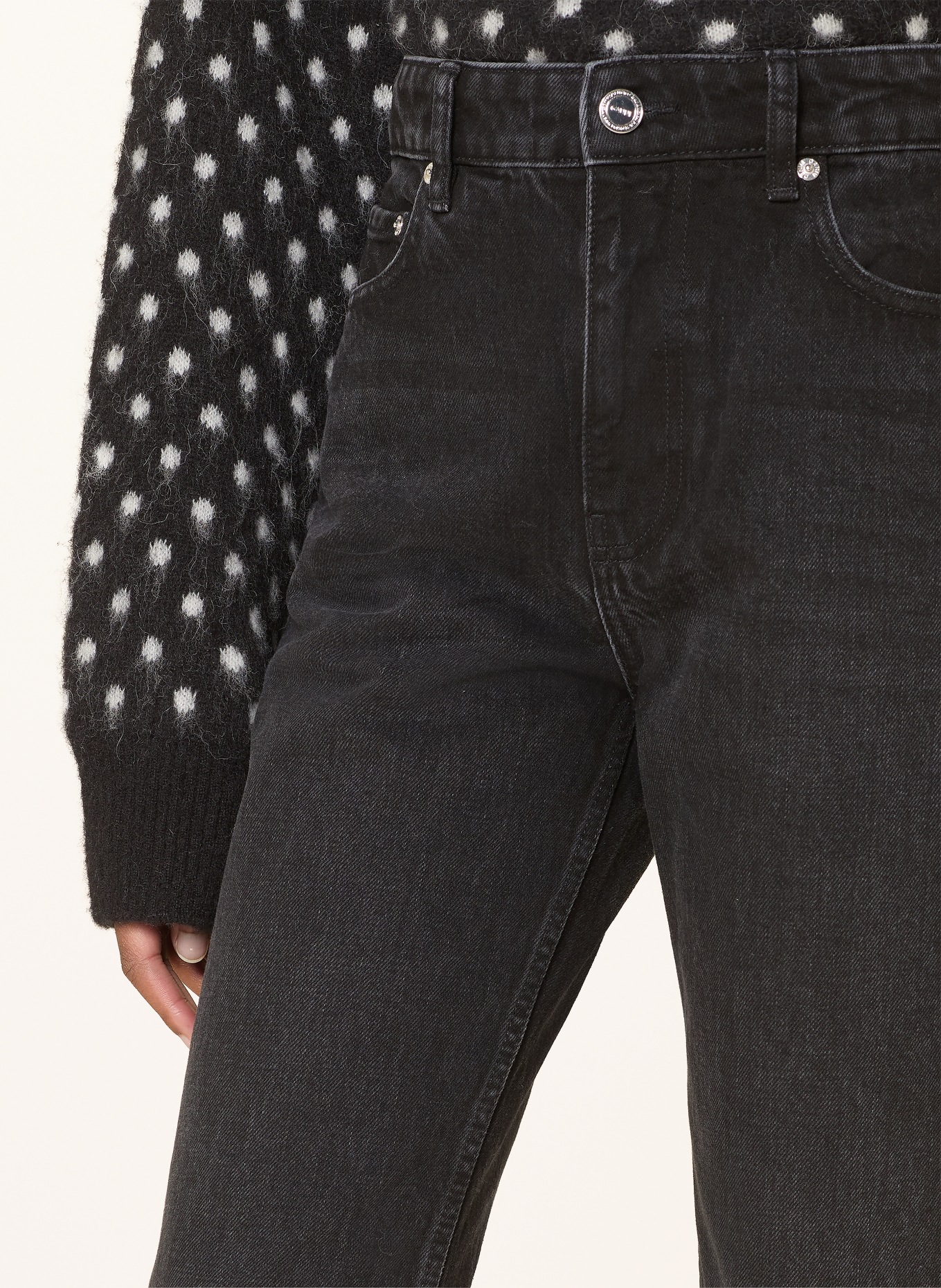 GANNI Džíny se širokými nohavicemi: 055 BLACK WASHED