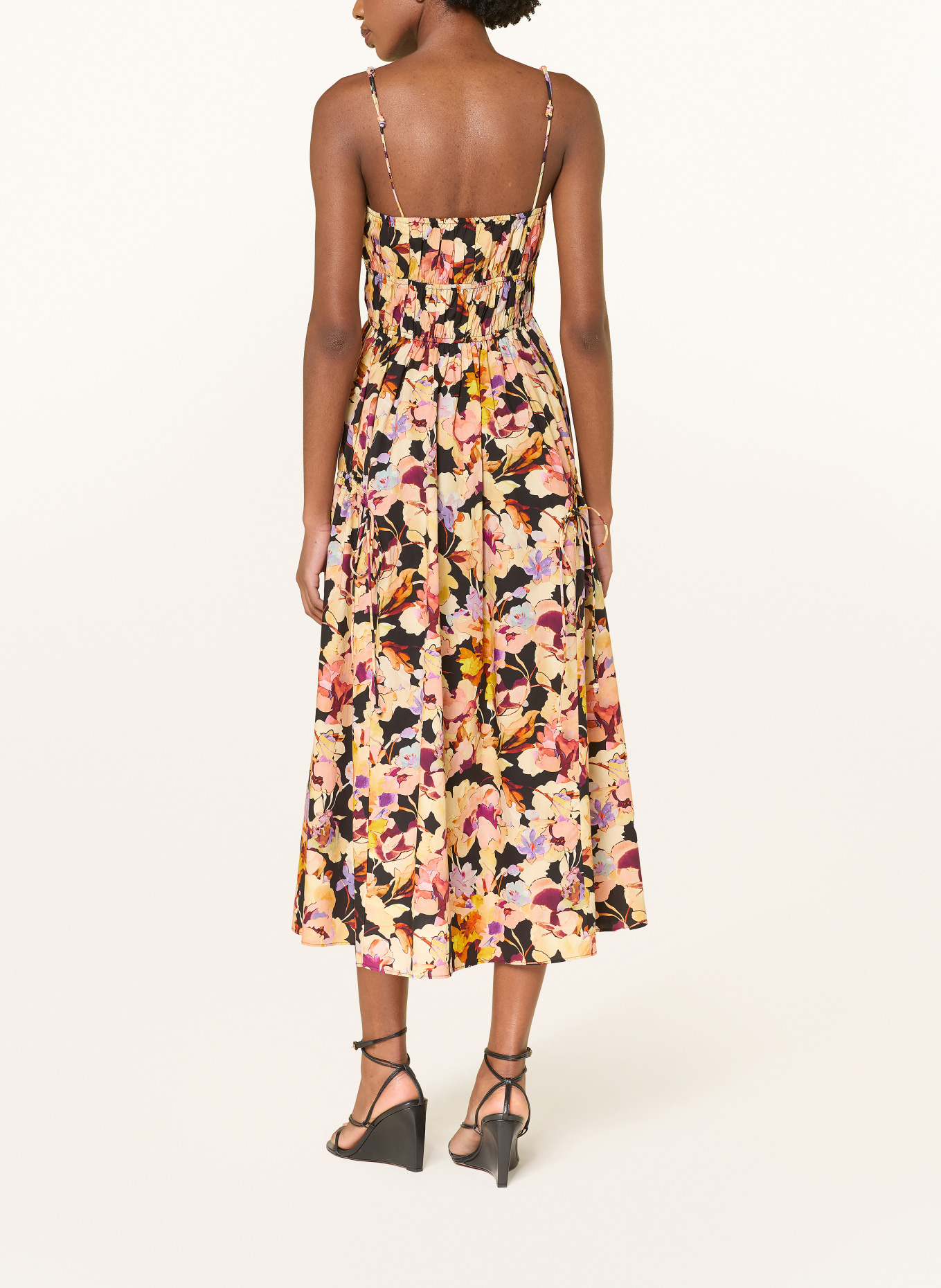 ULLA JOHNSON Kleid VIDRI: HELLGELB / LILA / SCHWARZ