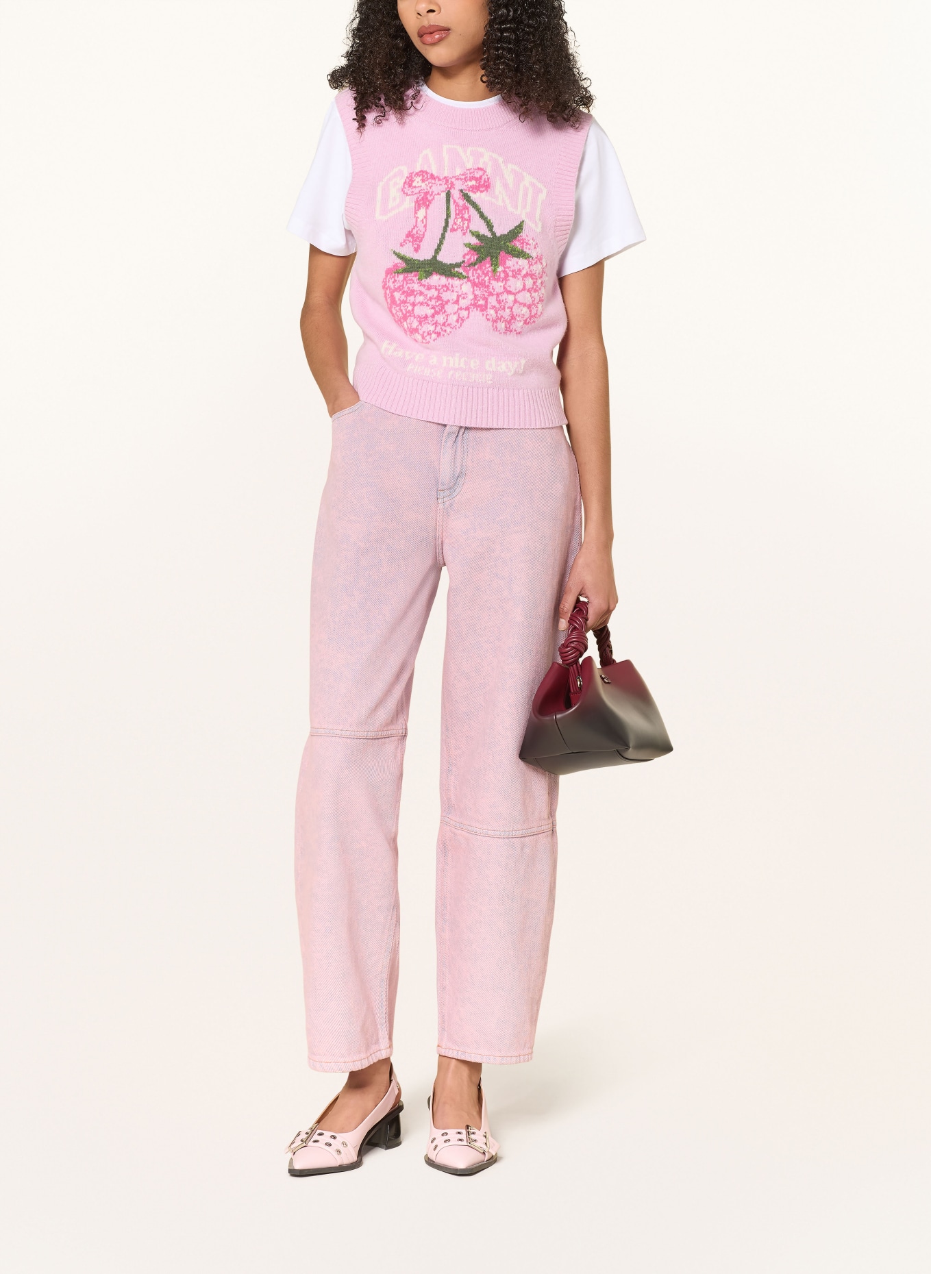 GANNI Barrel Jeans: 05C Cameo Pink