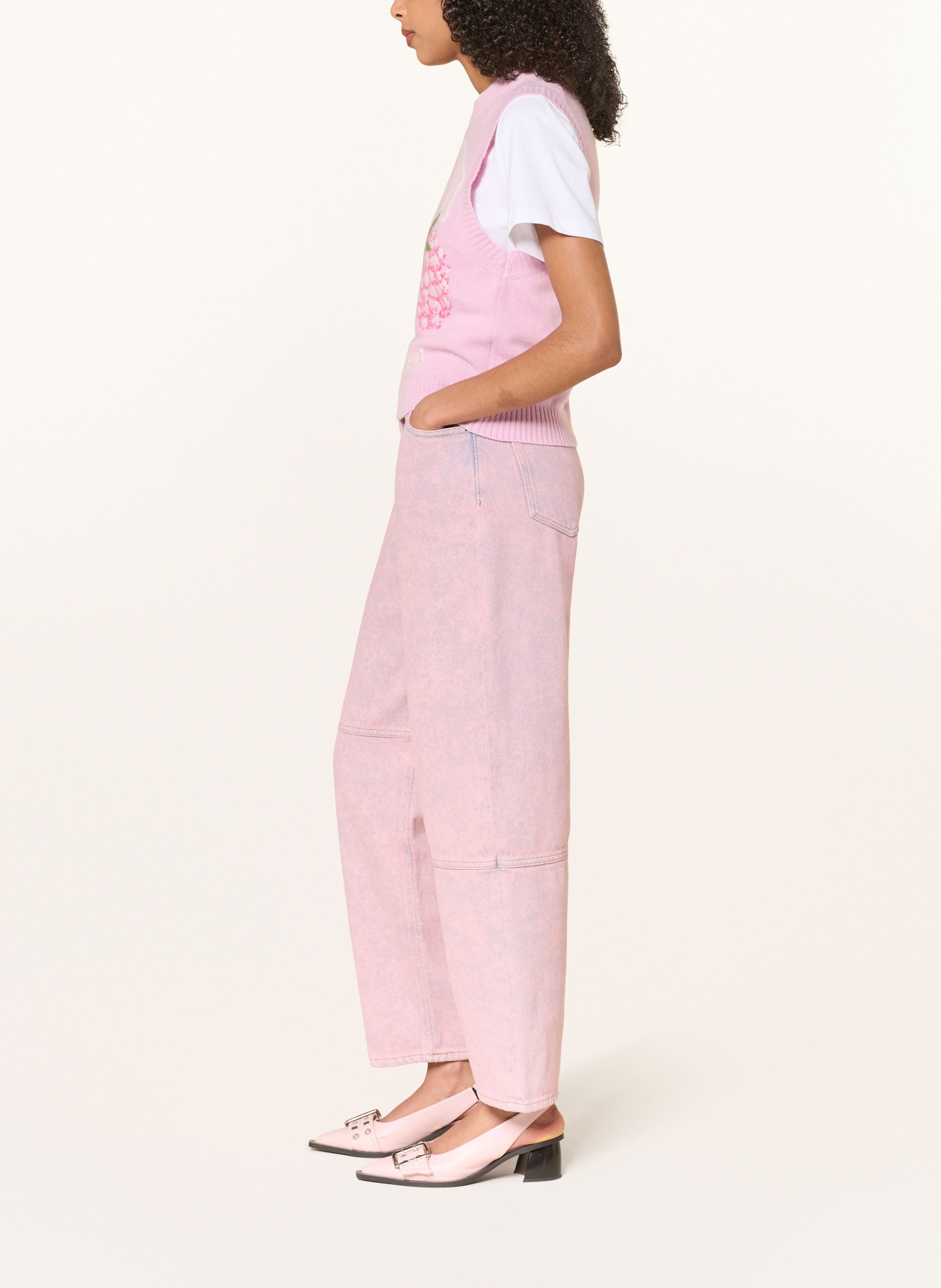 GANNI Barrel Jeans: 05C Cameo Pink