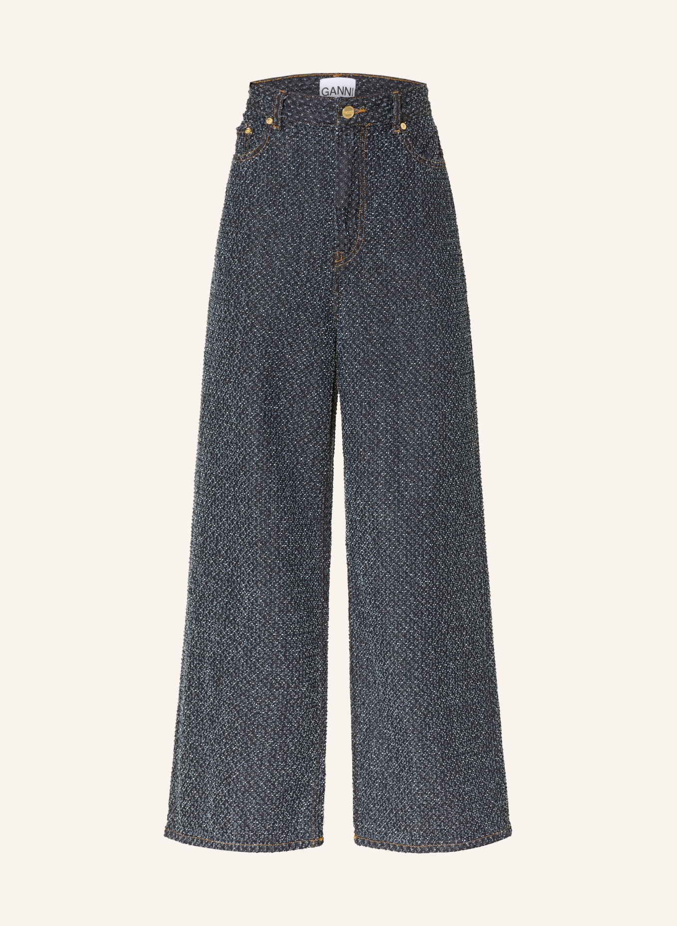 GANNI Wide-leg jeans: 077 Rinse