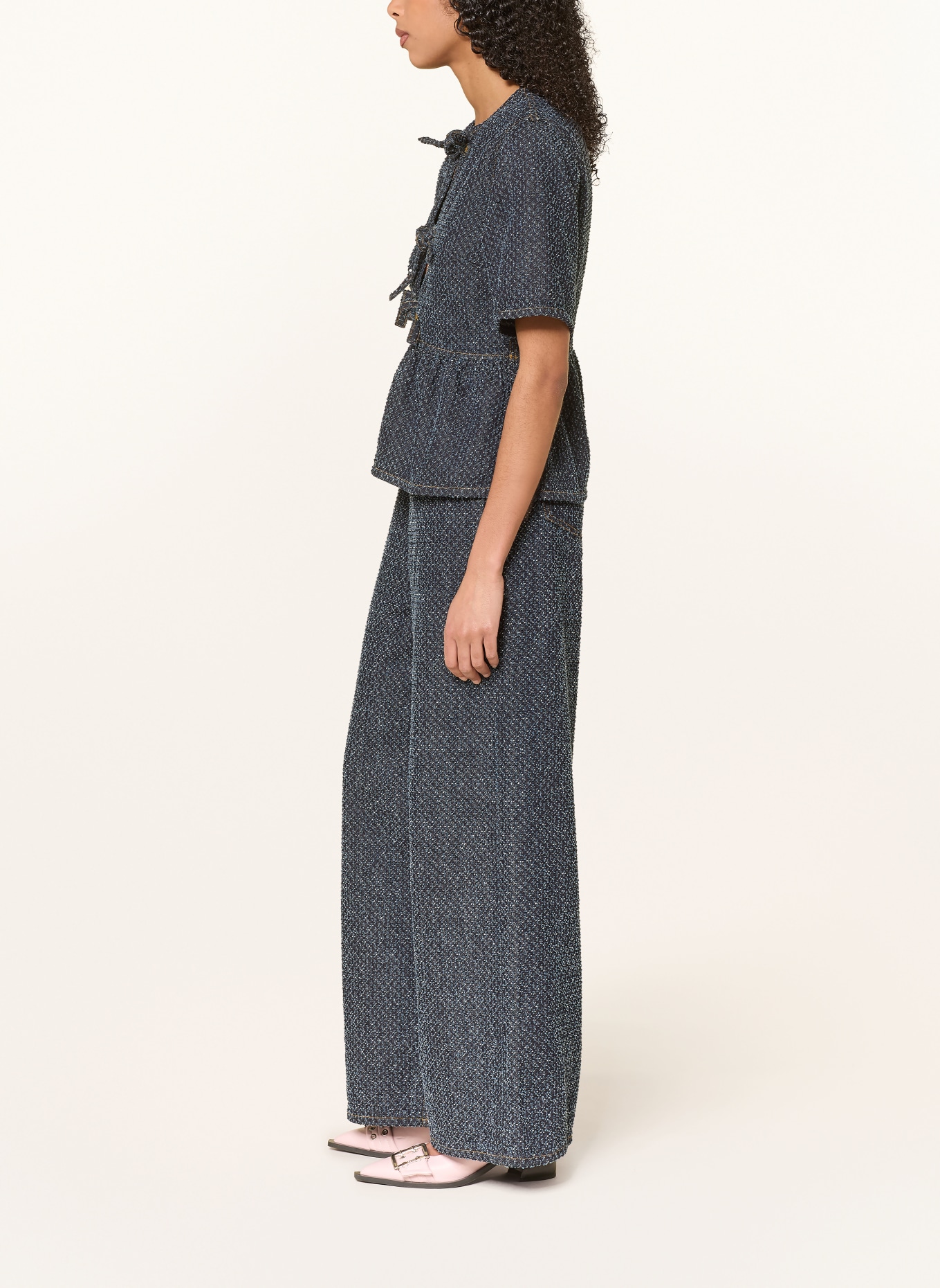 GANNI Wide-leg jeans: 077 Rinse