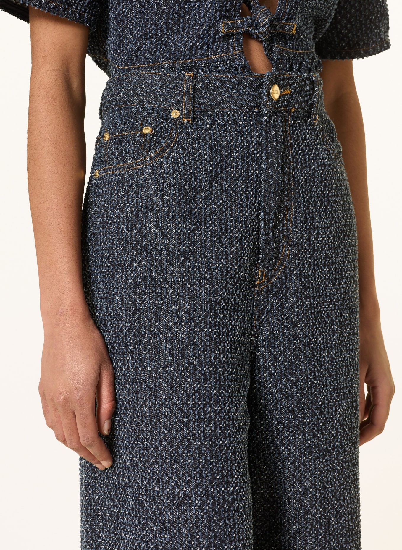 GANNI Wide-leg jeans: 077 Rinse