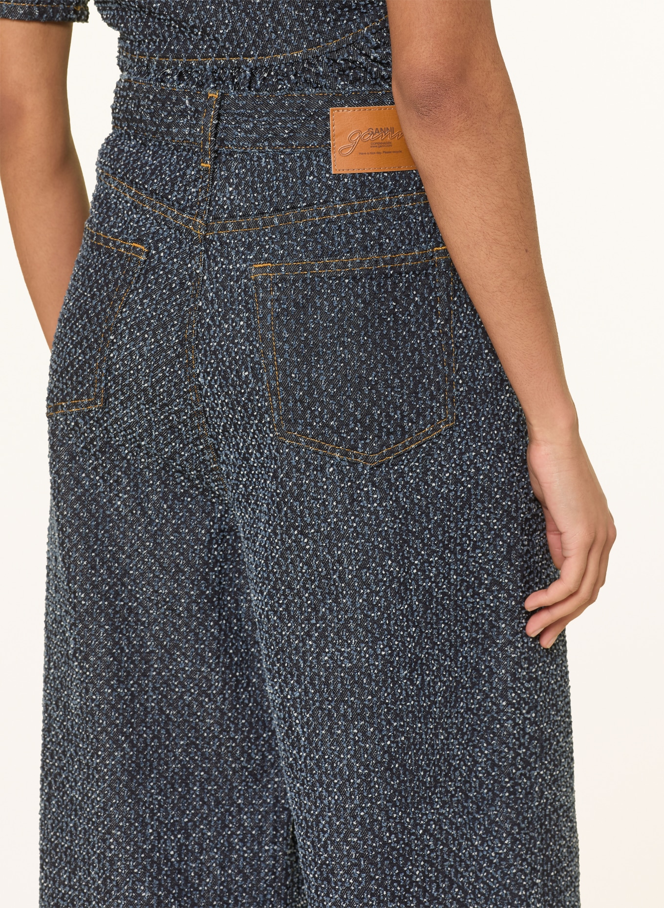 GANNI Wide-leg jeans: 077 Rinse