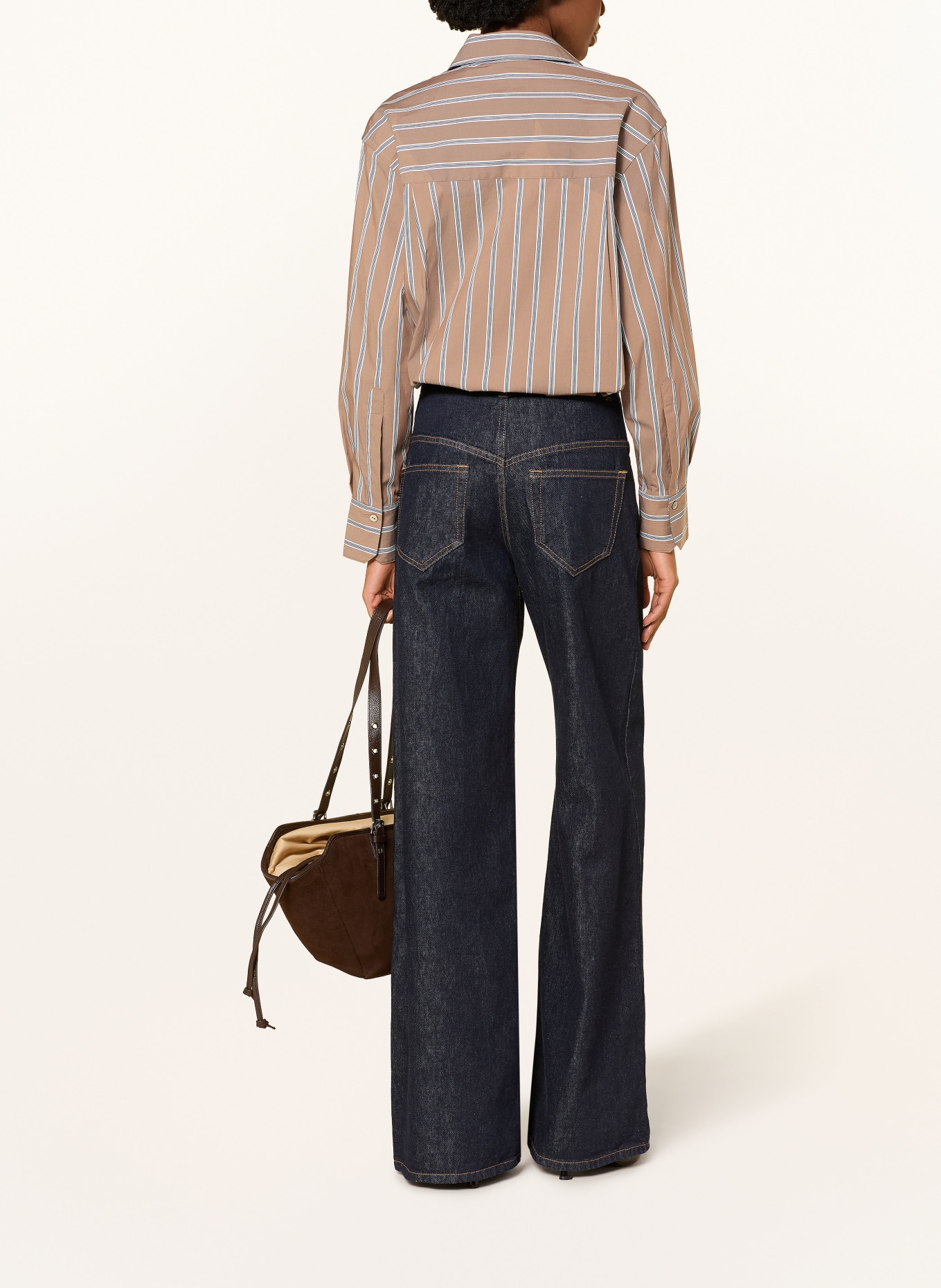 VINCE Hemdbluse: BRAUN / HELLBLAU / SCHWARZ