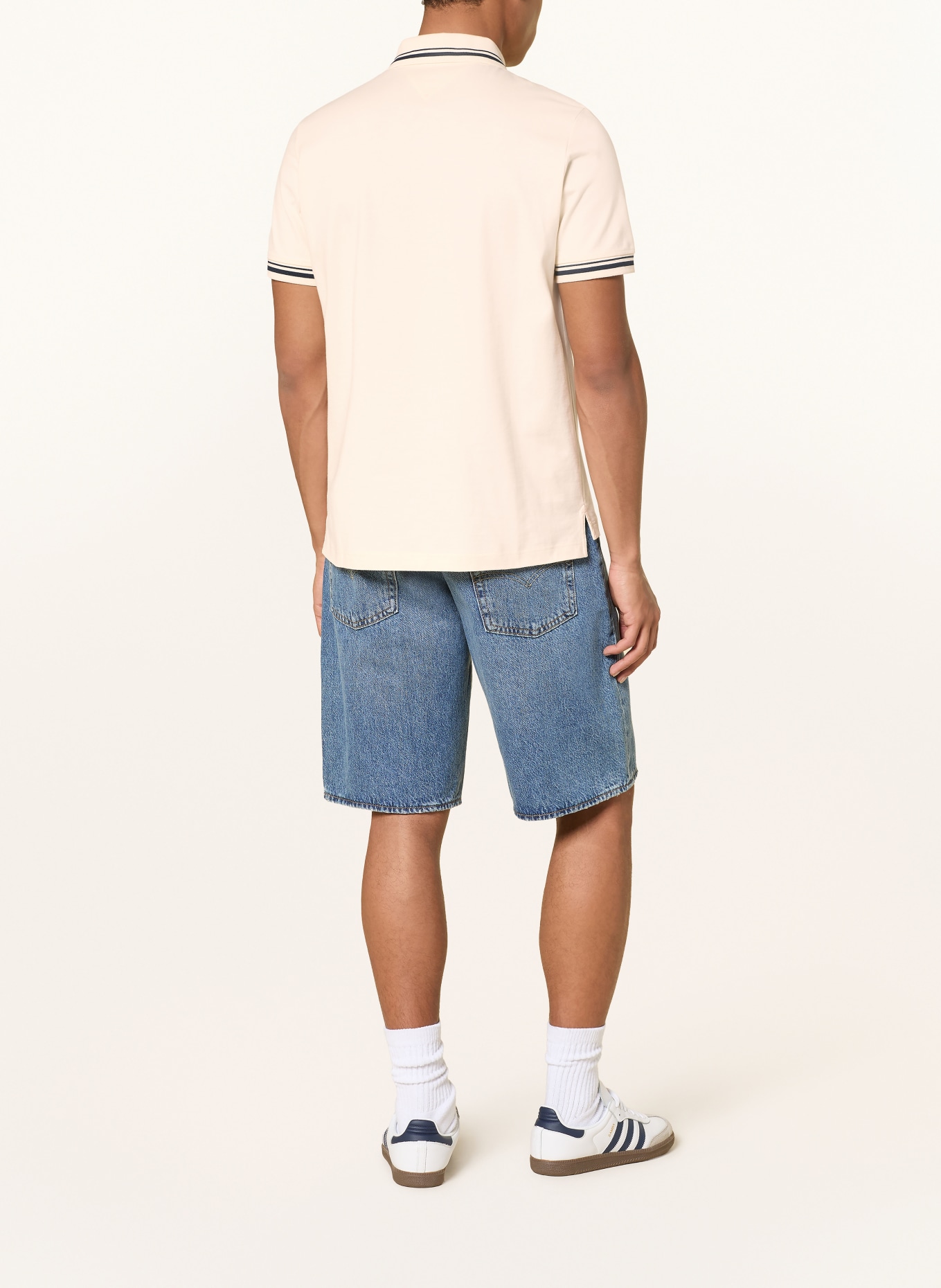 TOMMY JEANS Polo en jersey: ÉCRU / BLEU FONCÉ