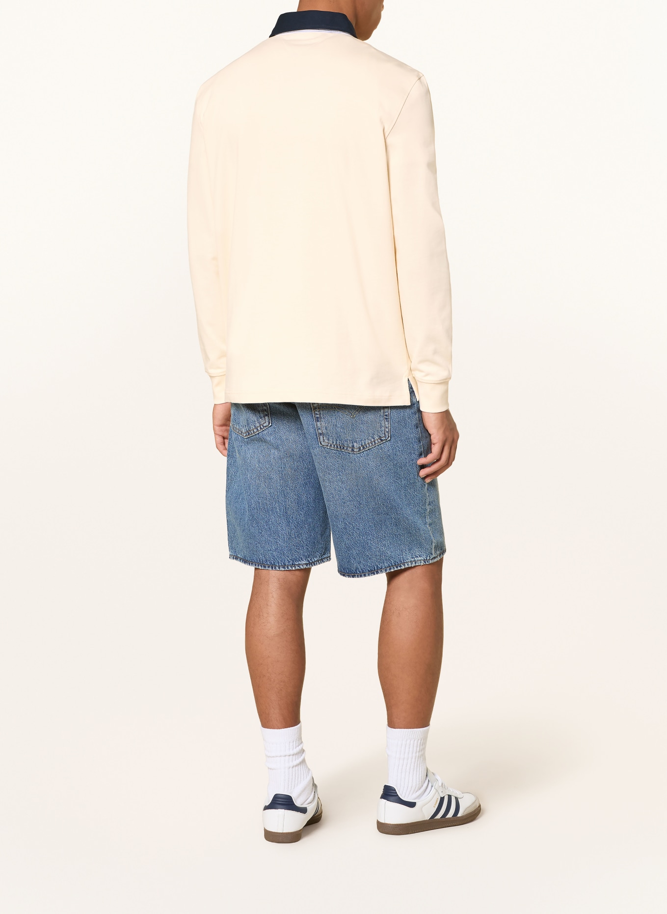 TOMMY JEANS Rugbyshirt: ECRU / DUNKELBLAU