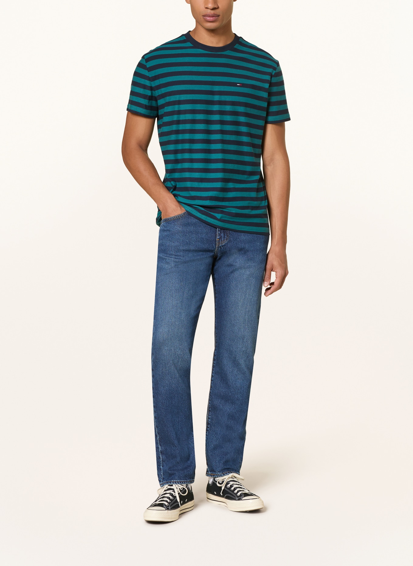 TOMMY JEANS T-Shirt: DUNKELBLAU / PETROL