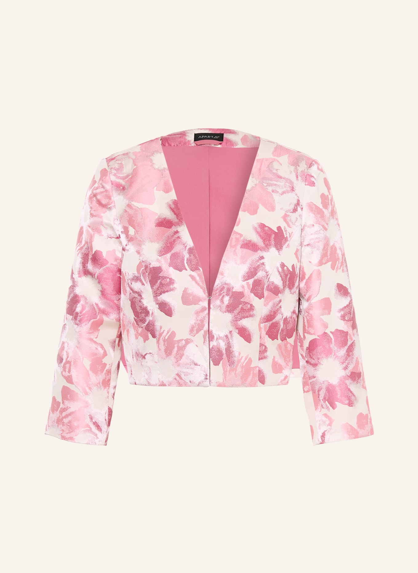 APART Boléro jacquard à manches 3/4: ÉCRU / VIEUX ROSE / ROSE