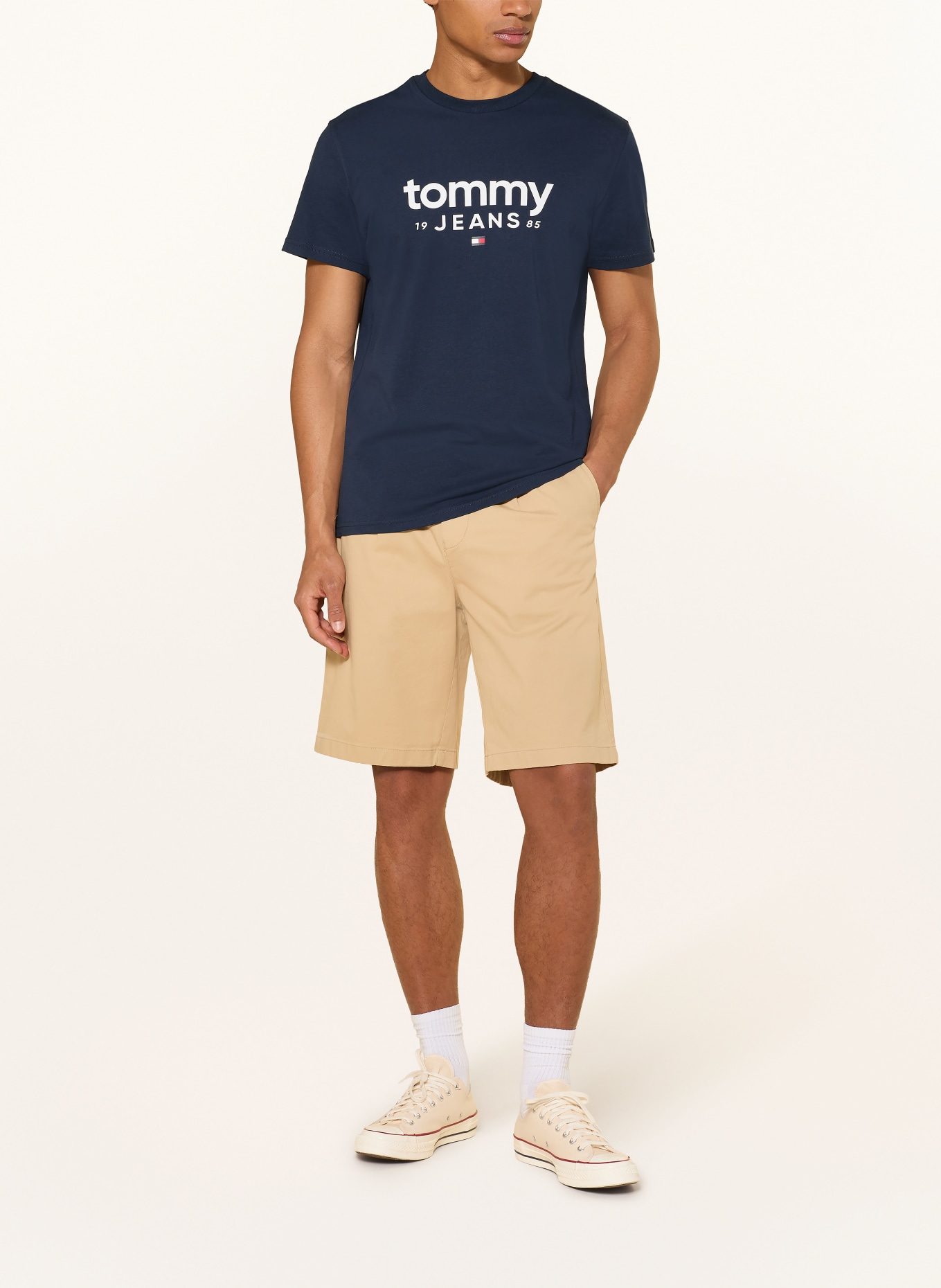 TOMMY JEANS T-Shirt: DUNKELBLAU / WEISS