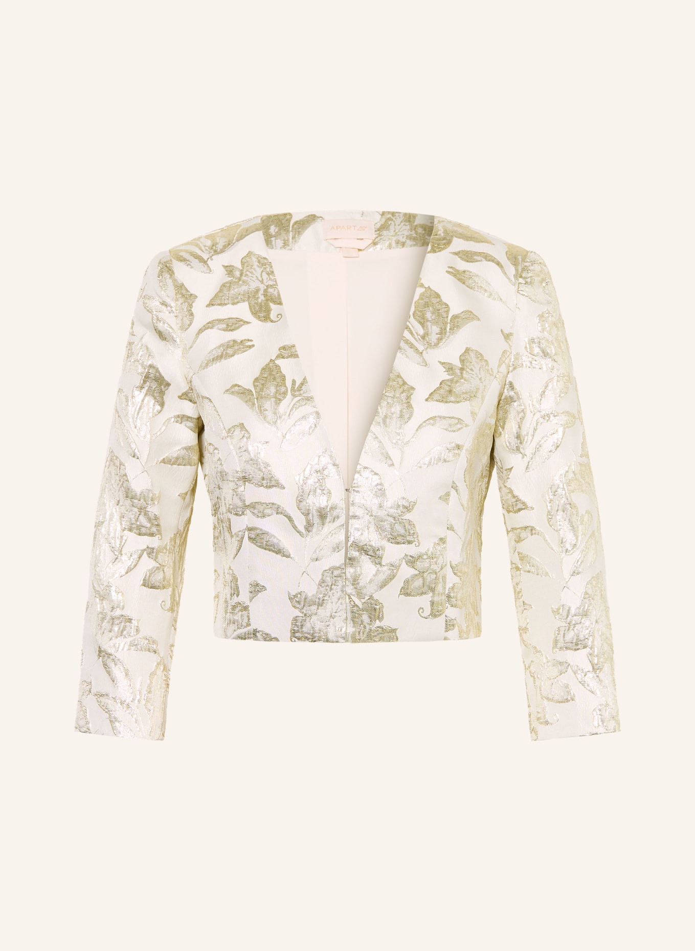 APART Boléro jacquard à manches 3/4: ÉCRU / OR