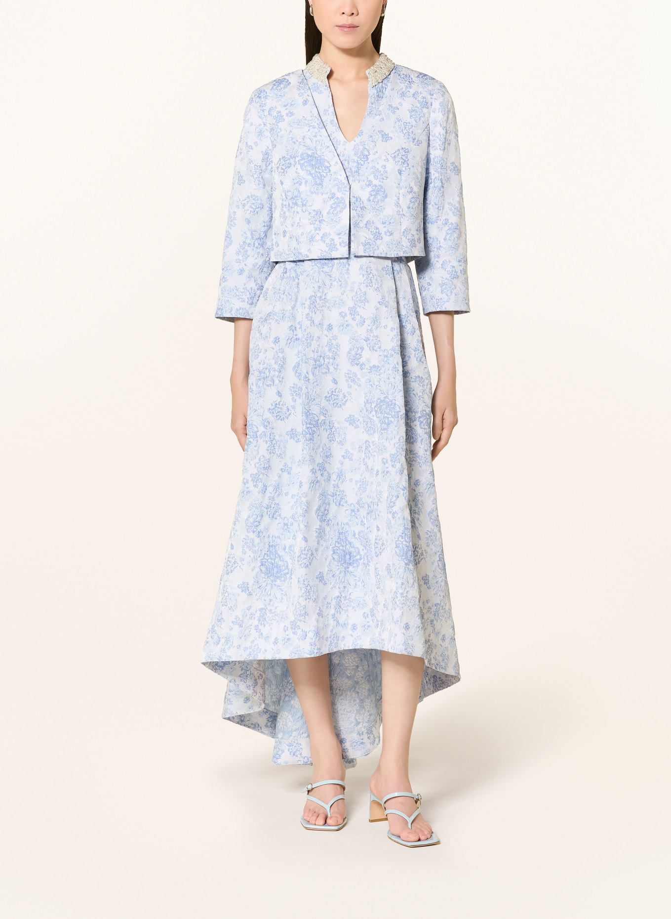 APART Bolero żakardowe z rękawami 3/4: JASNONIEBIESKI / NIEBIESKI