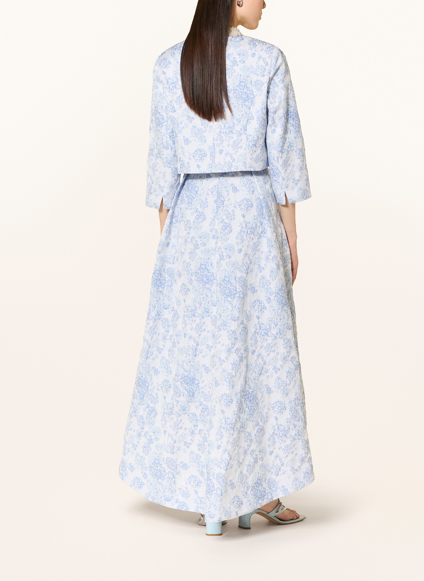 APART Bolero żakardowe z rękawami 3/4: JASNONIEBIESKI / NIEBIESKI