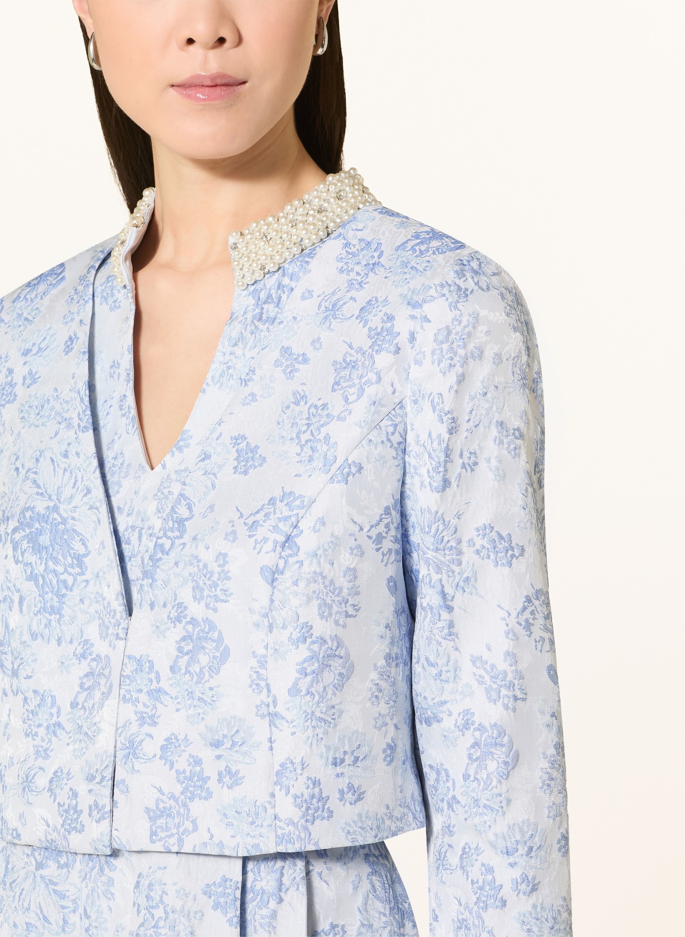 APART Bolero żakardowe z rękawami 3/4: JASNONIEBIESKI / NIEBIESKI