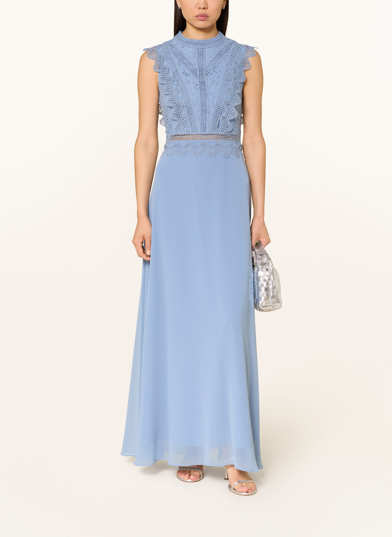 APART Evening gown with lace: BLUE GRAY