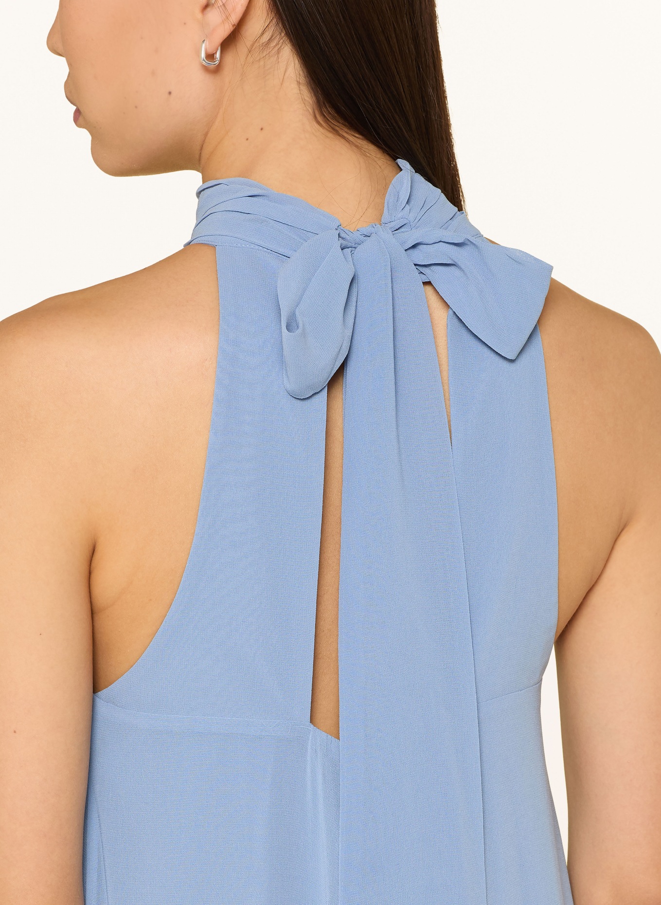 APART Evening gown with flounces: BLUE GRAY