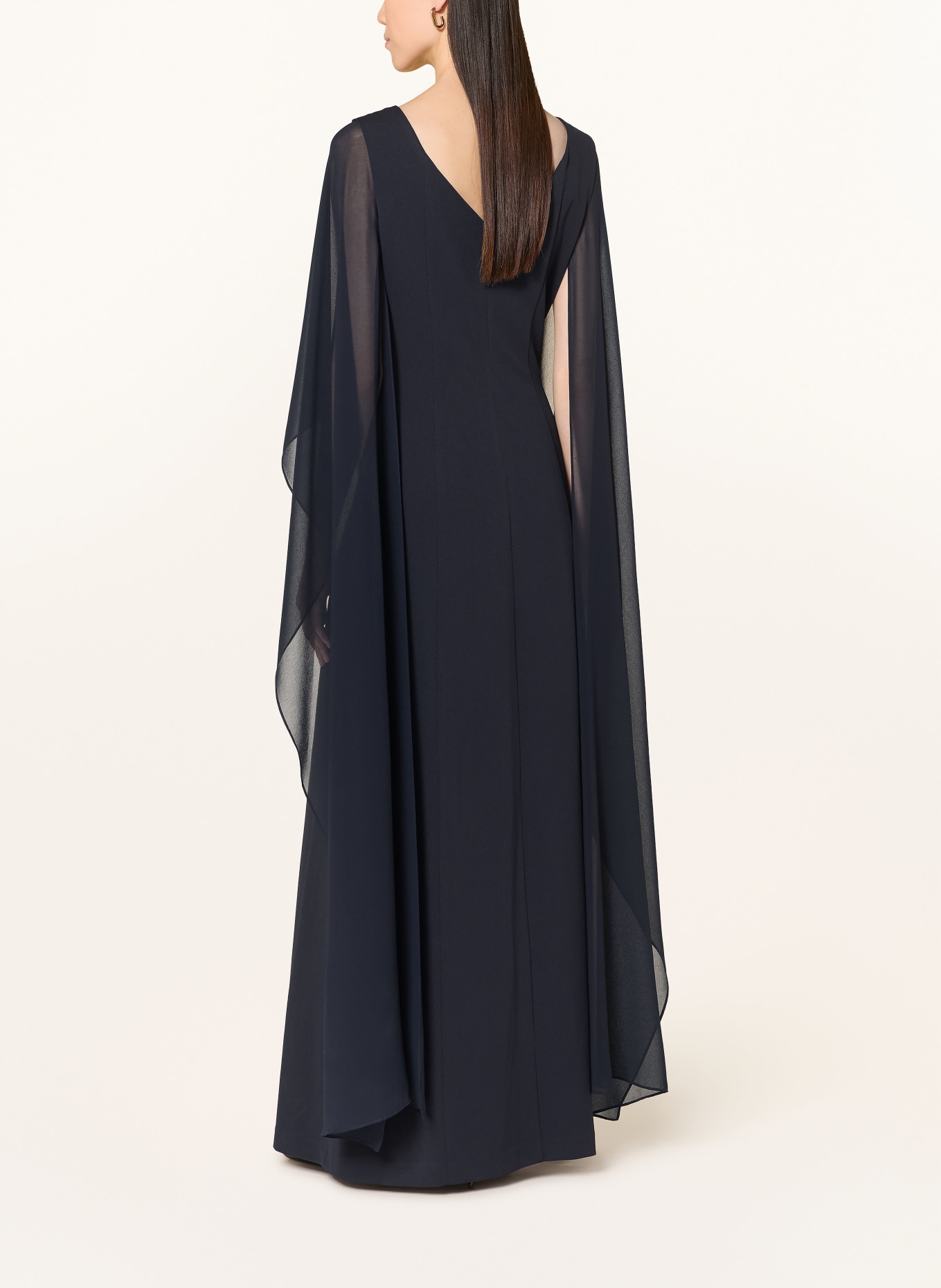 APART Robe de soirée en mélange de matières: BLEU FONCÉ