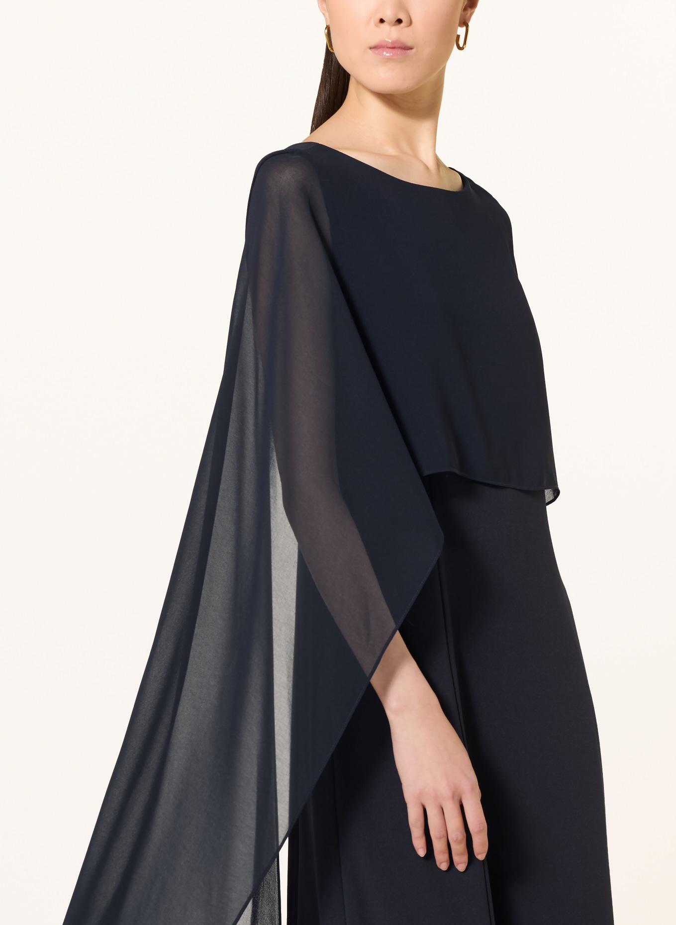 APART Robe de soirée en mélange de matières: BLEU FONCÉ