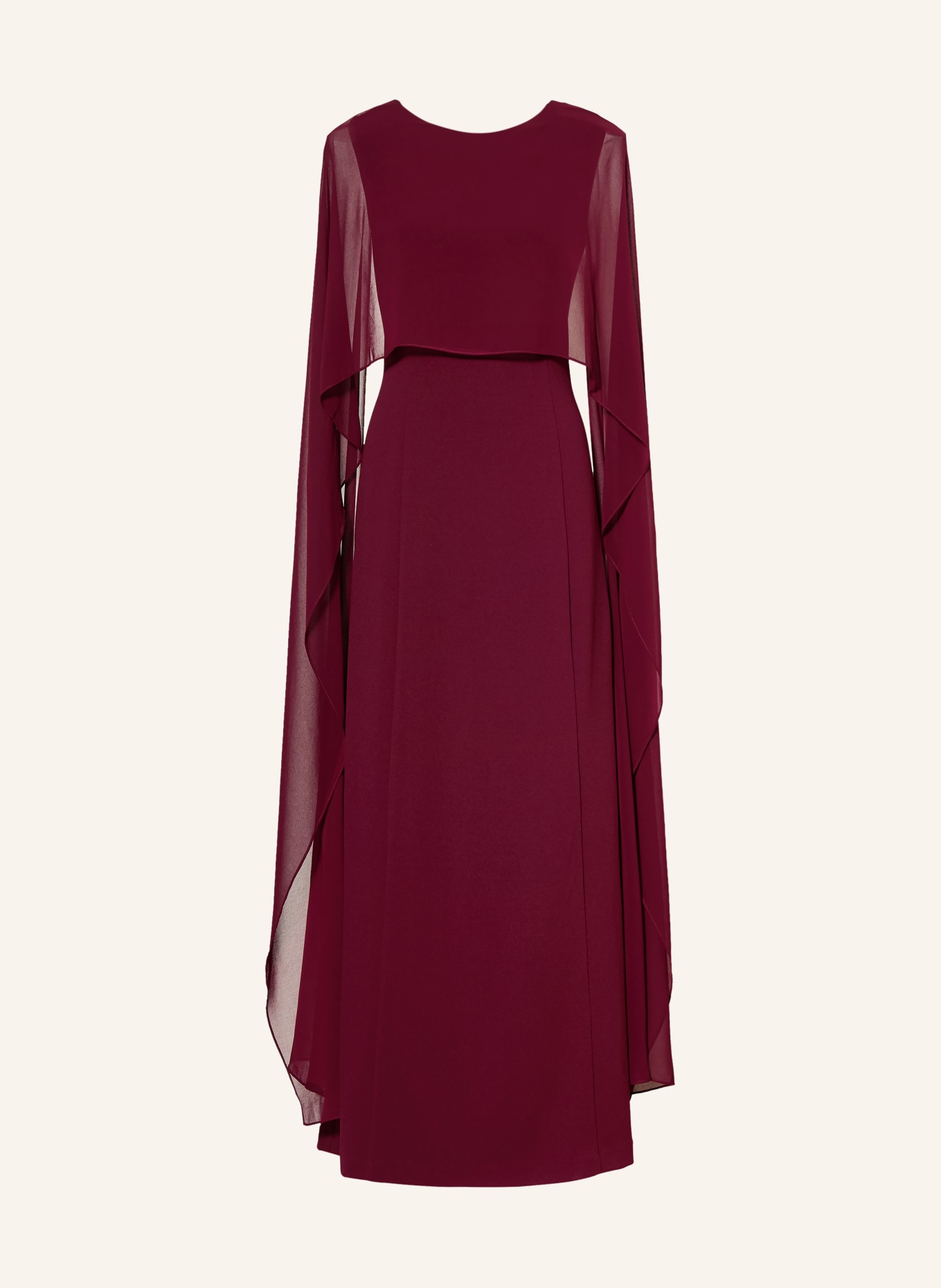 APART Abendkleid im Materialmix: DUNKELROT