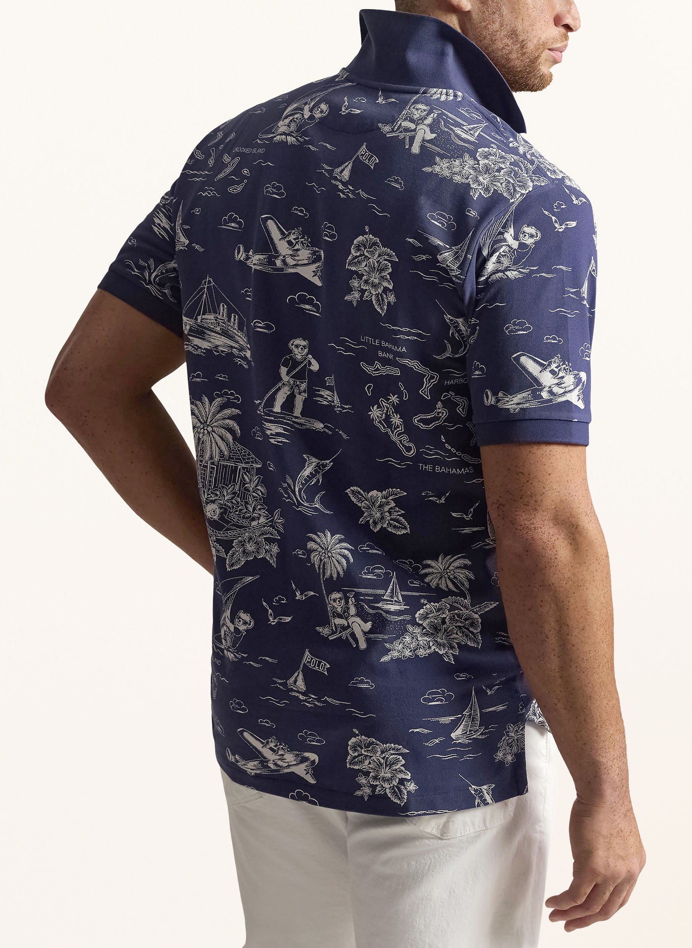 POLO RALPH LAUREN Big & Tall Polo en tricot: BLEU / CRÈME