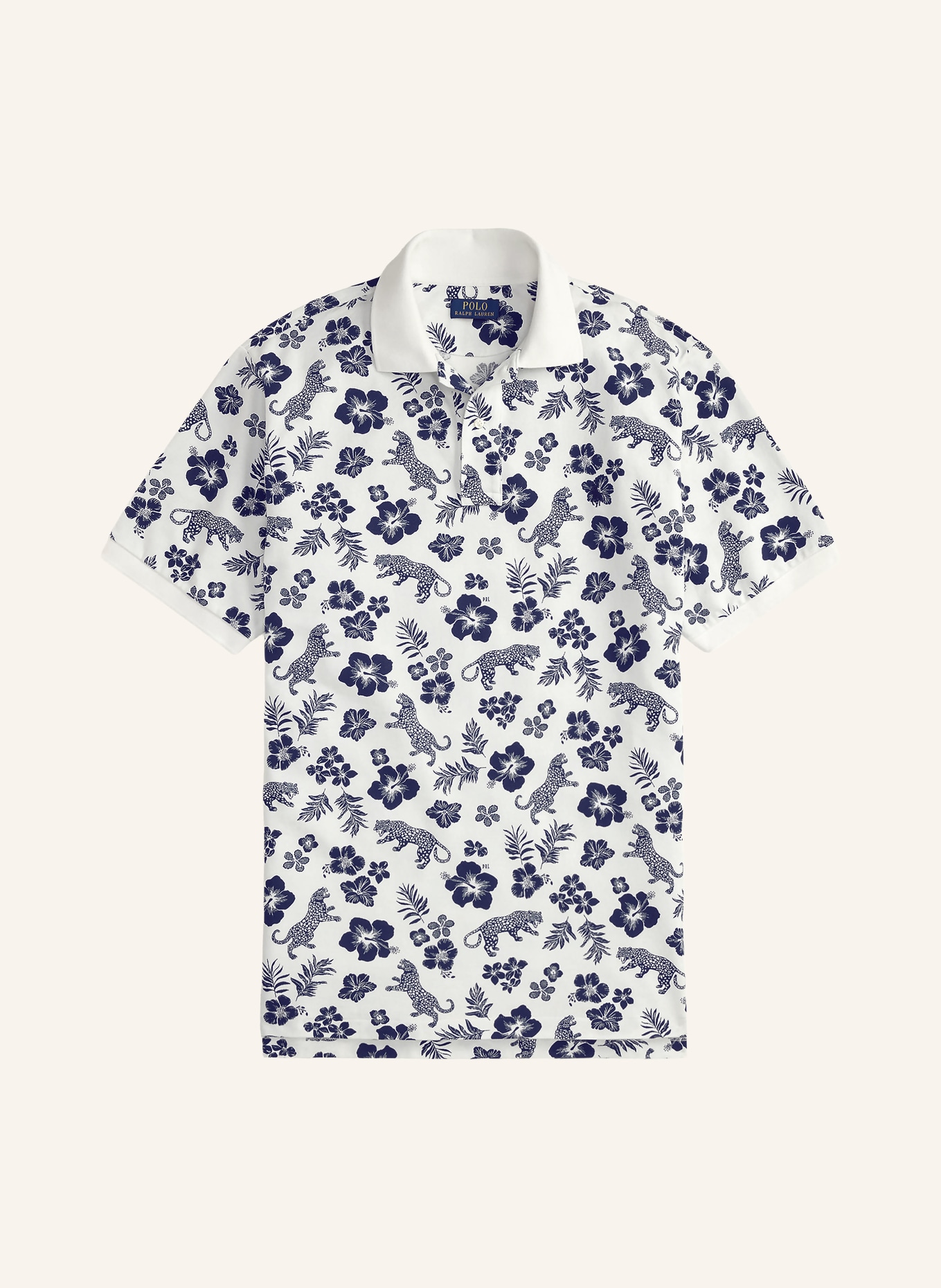 POLO RALPH LAUREN Big & Tall Polo piqué: BLANC / BLEU FONCÉ