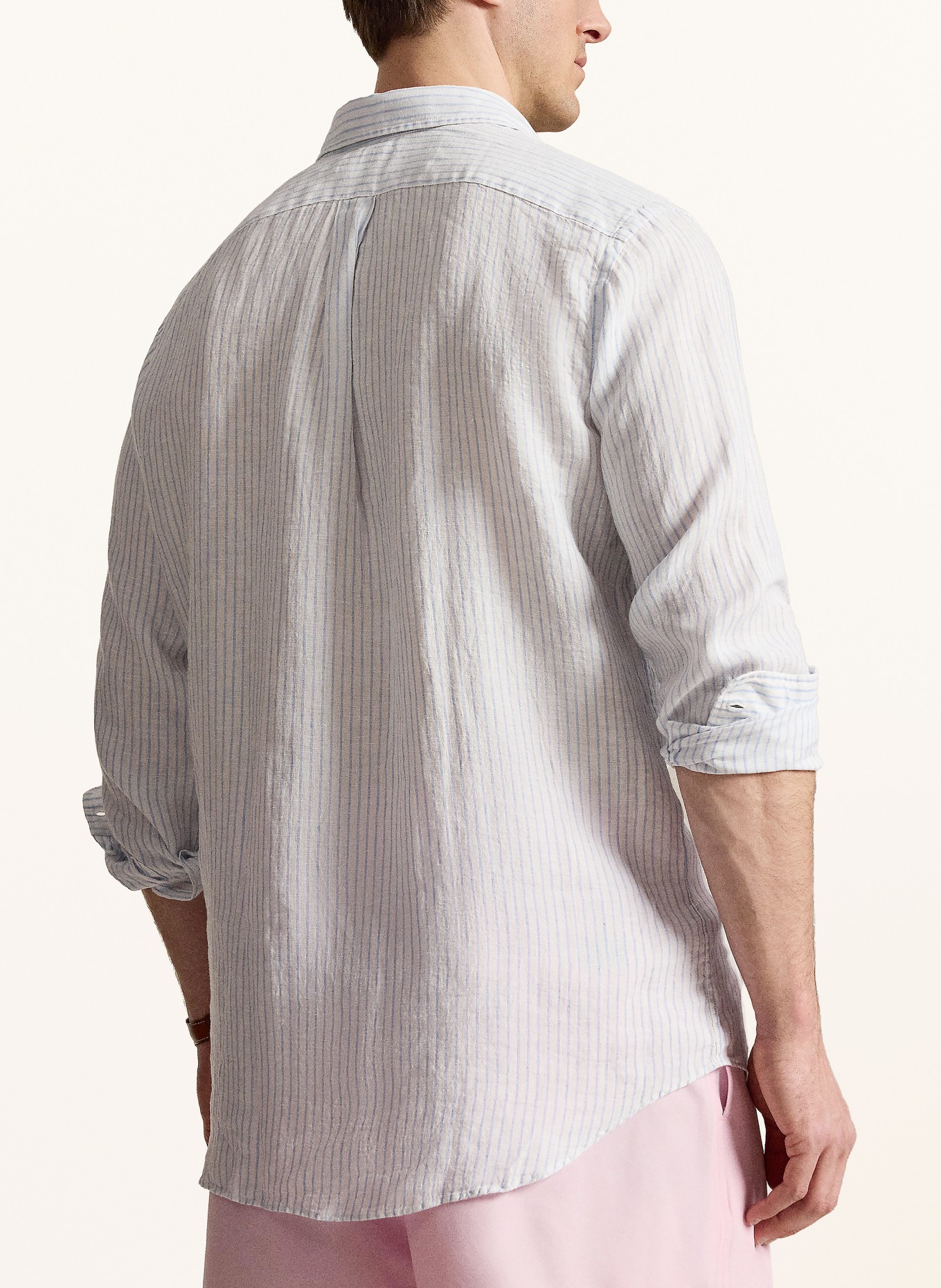 POLO RALPH LAUREN Big & Tall chemise en lin: BLANC / BLEU CLAIR