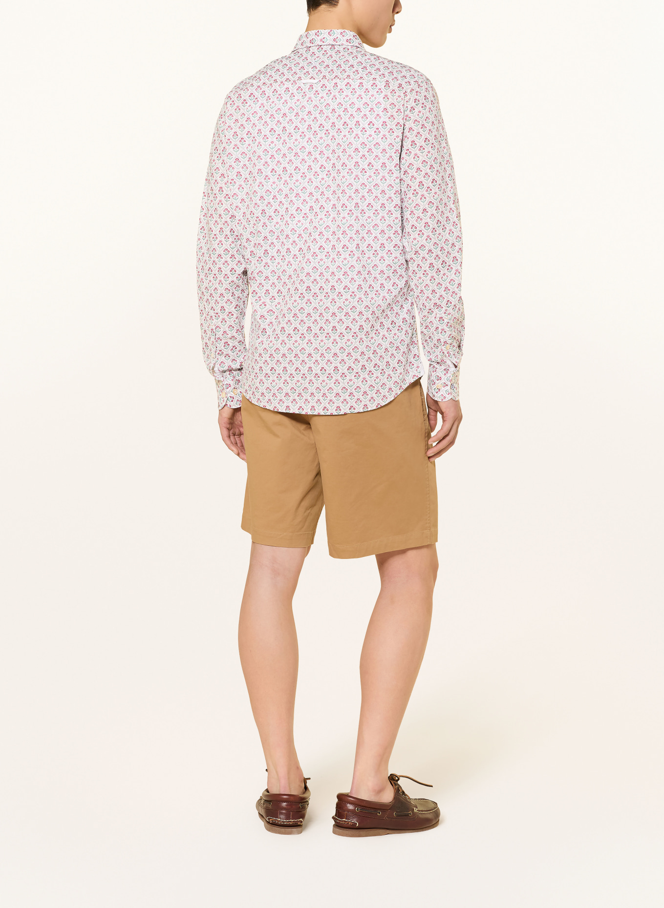 COLOURS & SONS Overhemd met slanke pasvorm: ROOD / LICHTGRIJS / GROEN